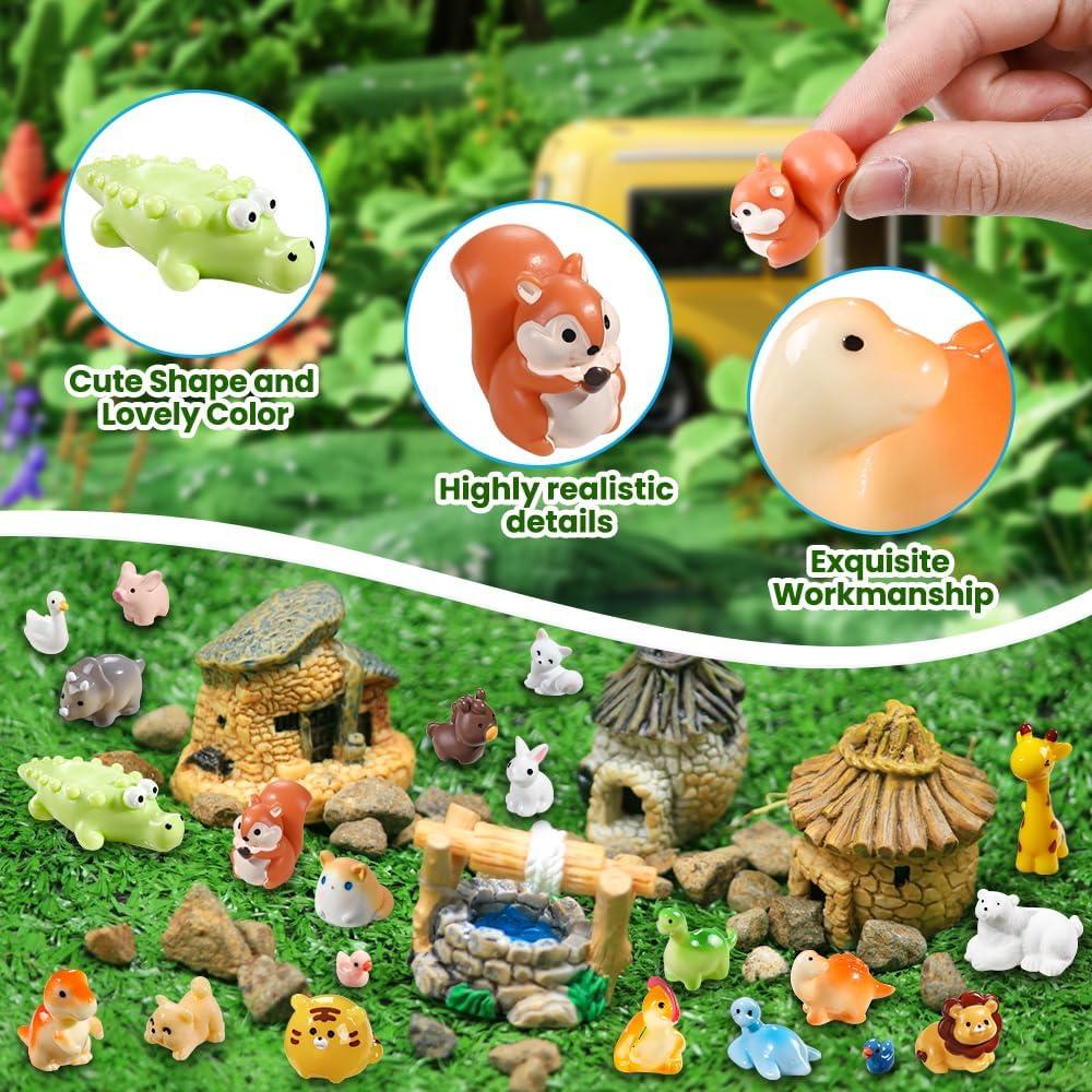 40 Figuras de Animales Miniatura DIYDEC para Jardín y Manualidades