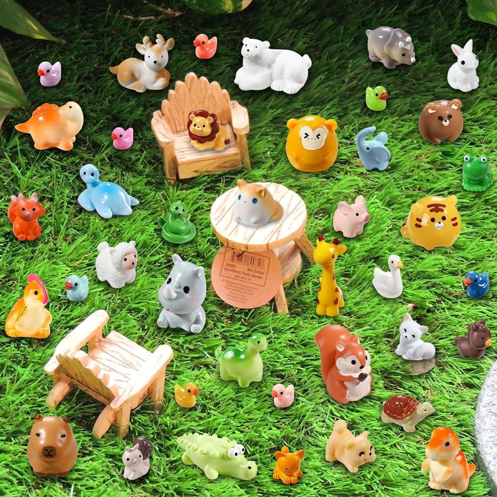40 Figuras de Animales Miniatura DIYDEC para Jardín y Manualidades