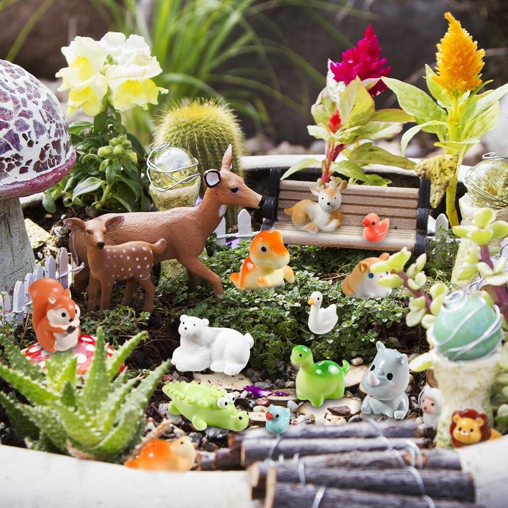 40 Figuras de Animales Miniatura DIYDEC para Jardín y Manualidades