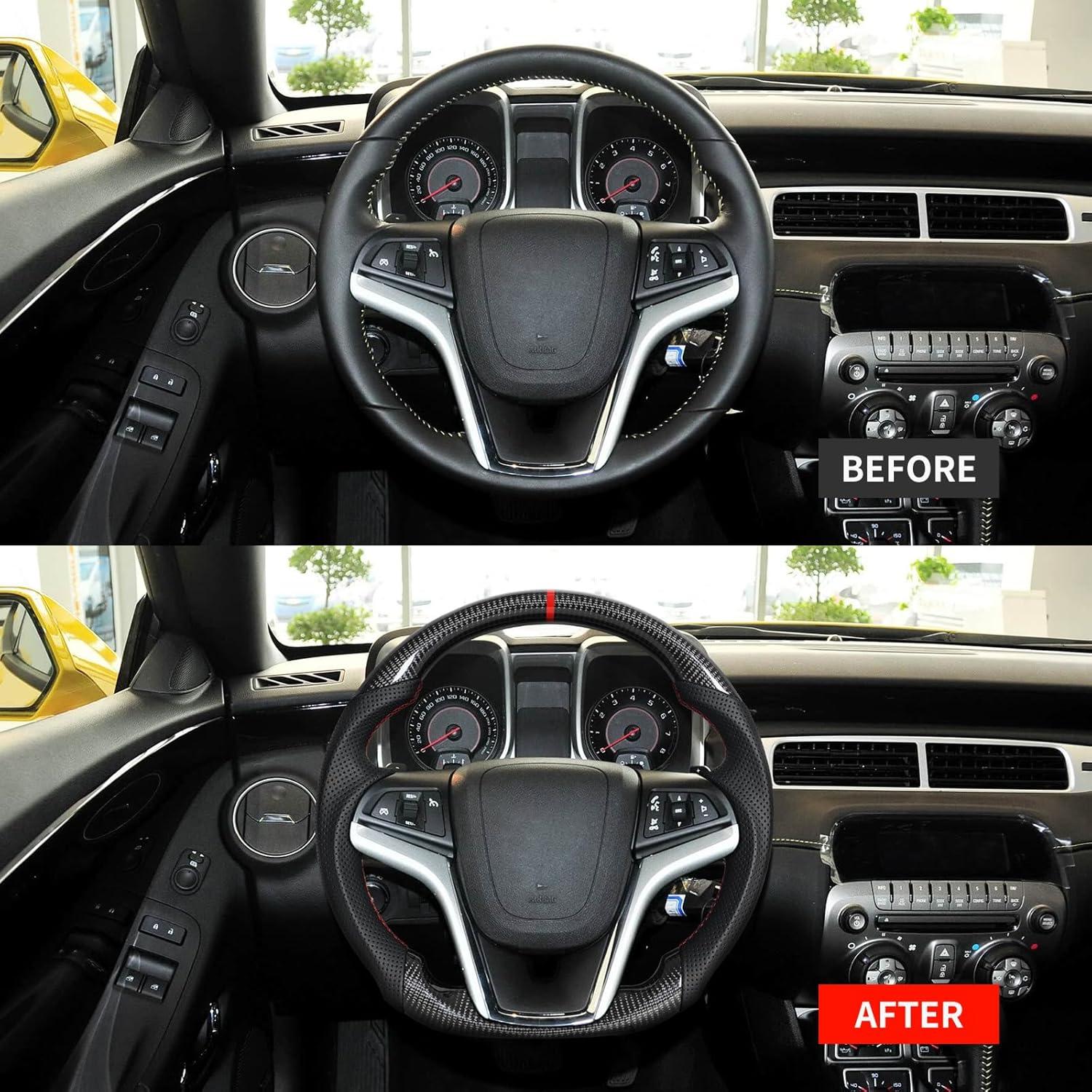 Volante D JIANGGAI de Fibra de Carbono para Chevrolet Camaro 2012-2015