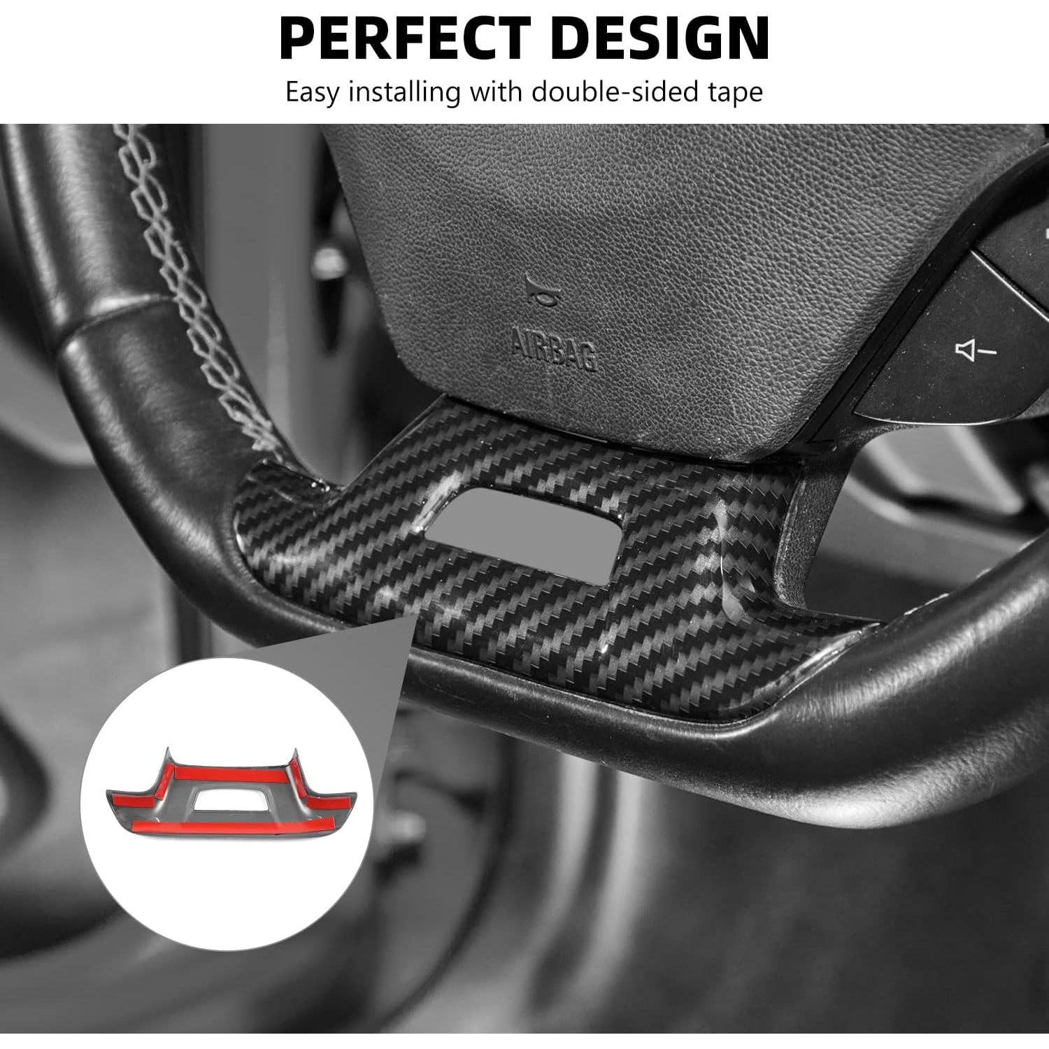 Cubierta de Volante RAZPOY para Chevy Camaro 2016-2023 Fibra de Carbono