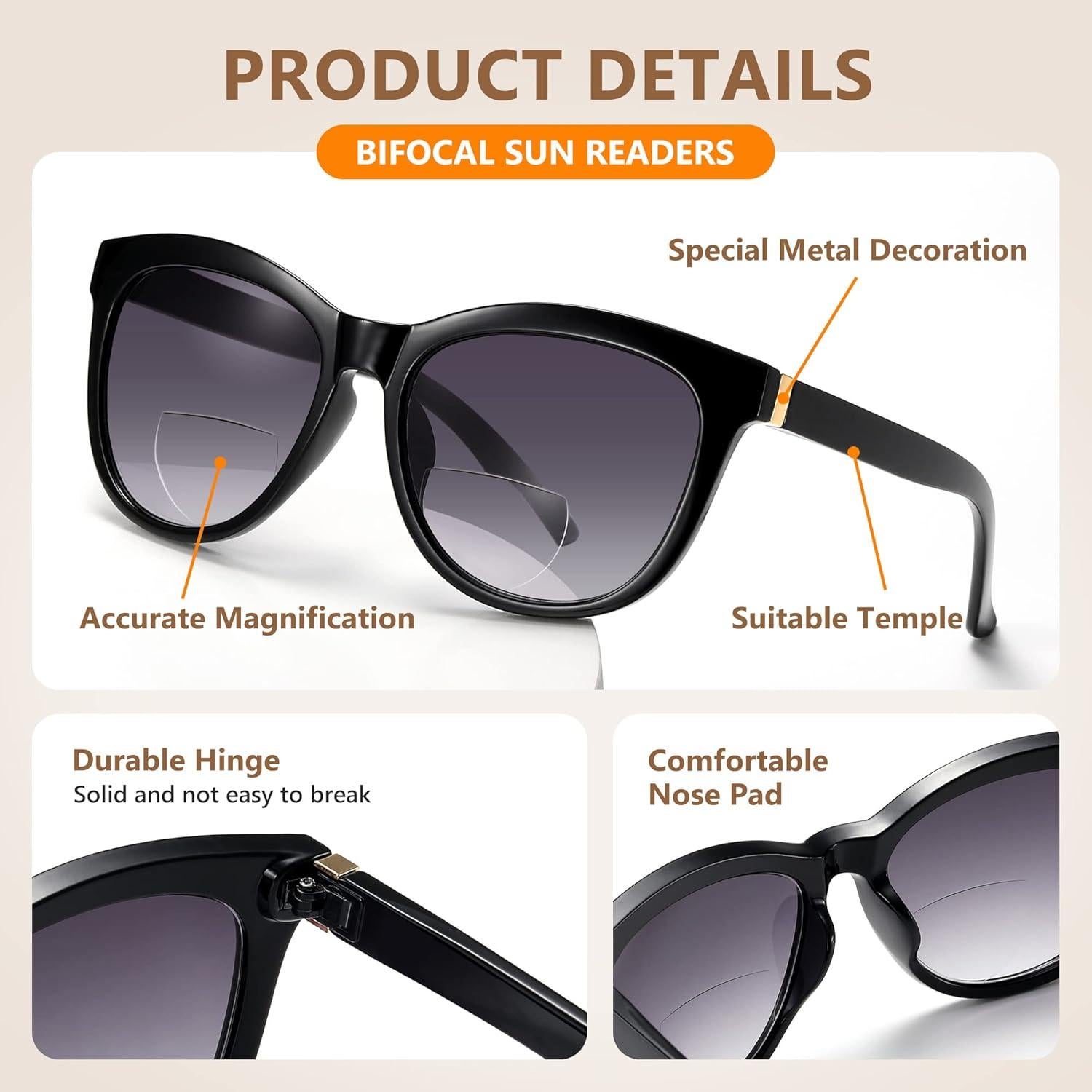 Gafas de Sol Bifocales EASY READ UV400 Mujeres 2.25