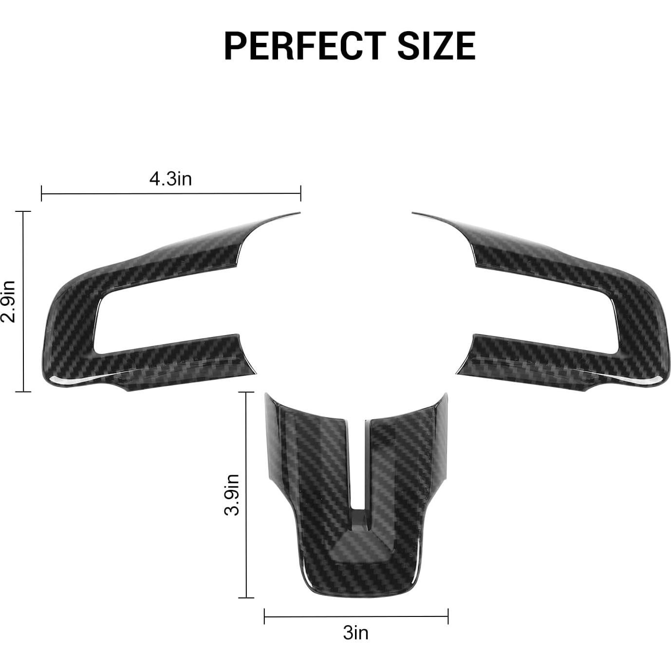 Cubierta de Volante Jimen para Ford Mustang 2015-2023 - Fibra de Carbono