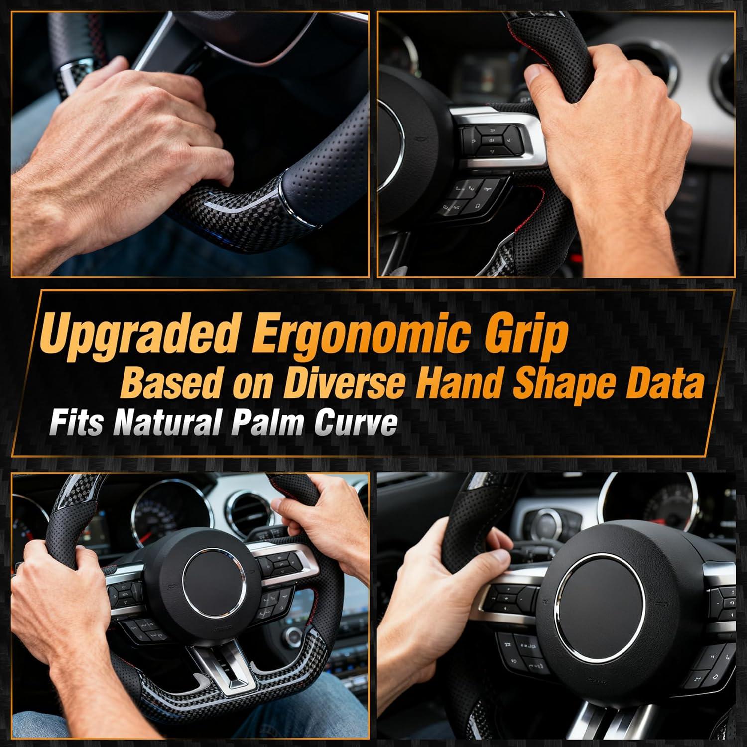 Volante OHC MOTORS para Ford Mustang 2015-2017 Fibra de Carbono