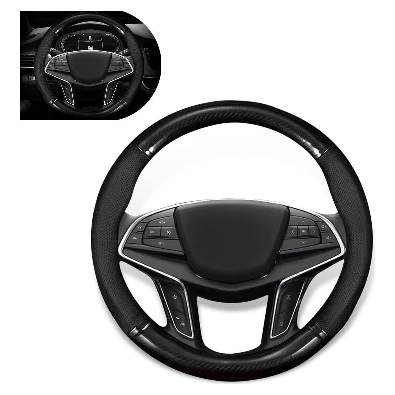 Cubierta de Volante Polcatay 38 cm Fibra de Carbono Antideslizante