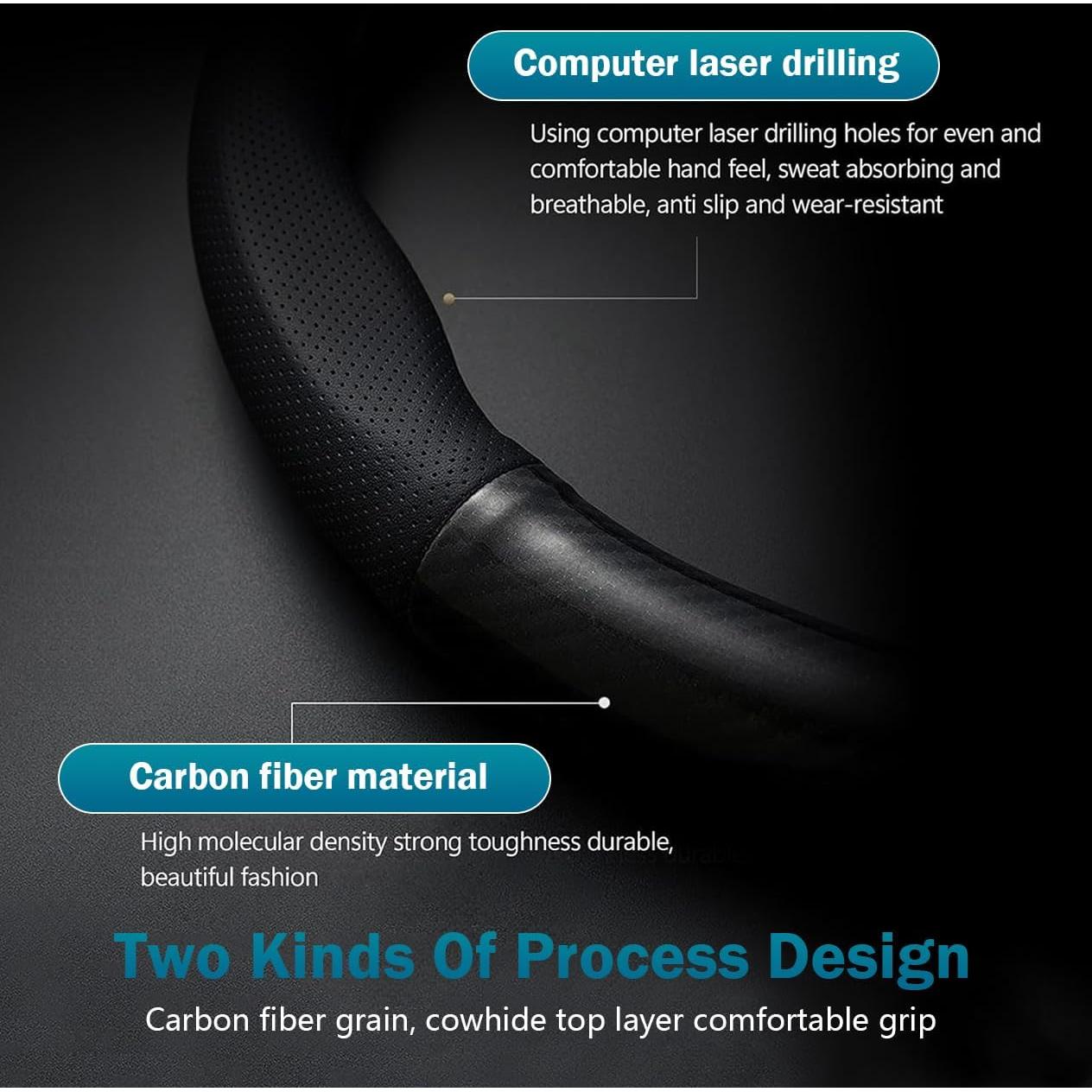 Cubierta de Volante Polcatay 38 cm Fibra de Carbono Antideslizante