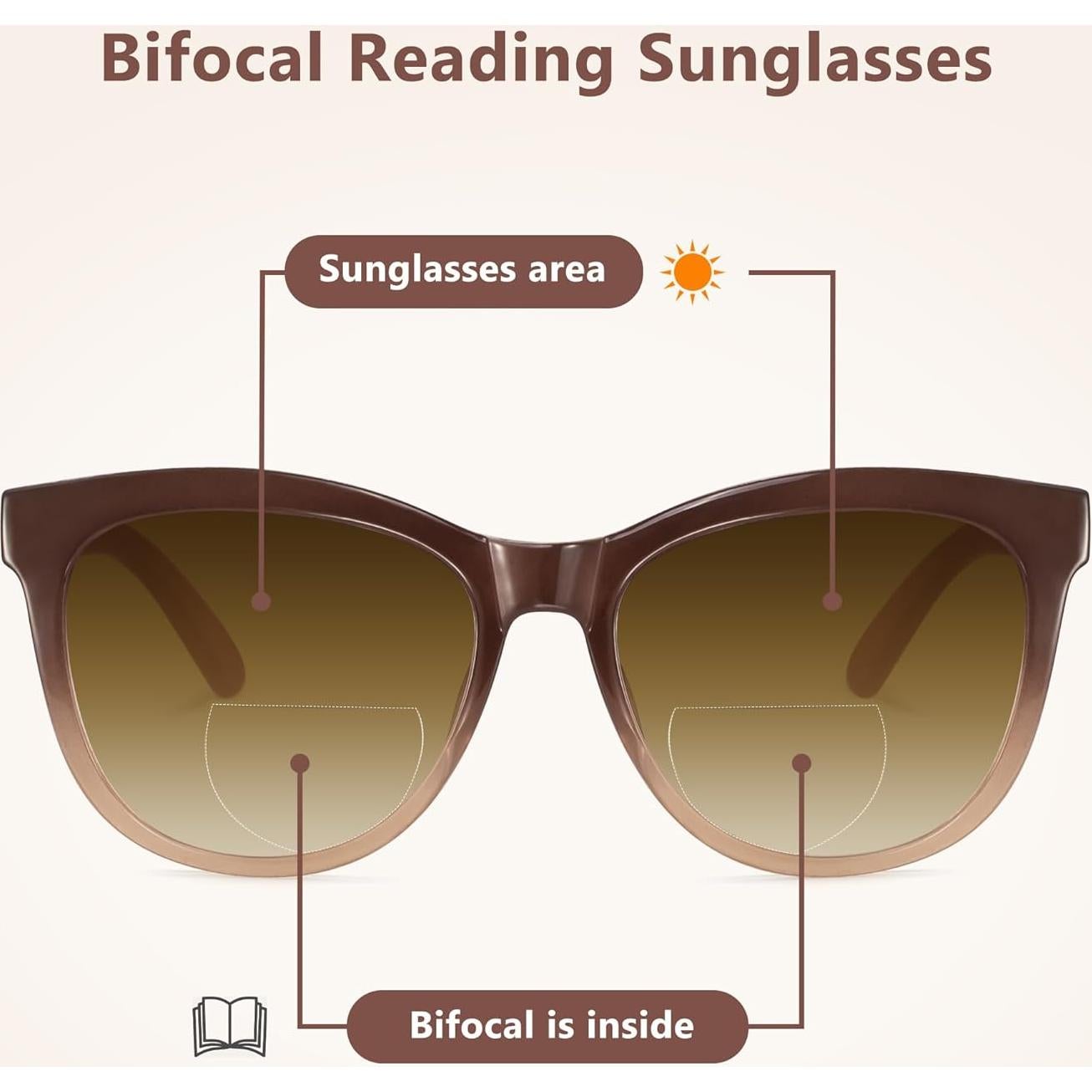 Gafas de Sol Bifocales EASY READ 2.25 UV400 Marrón