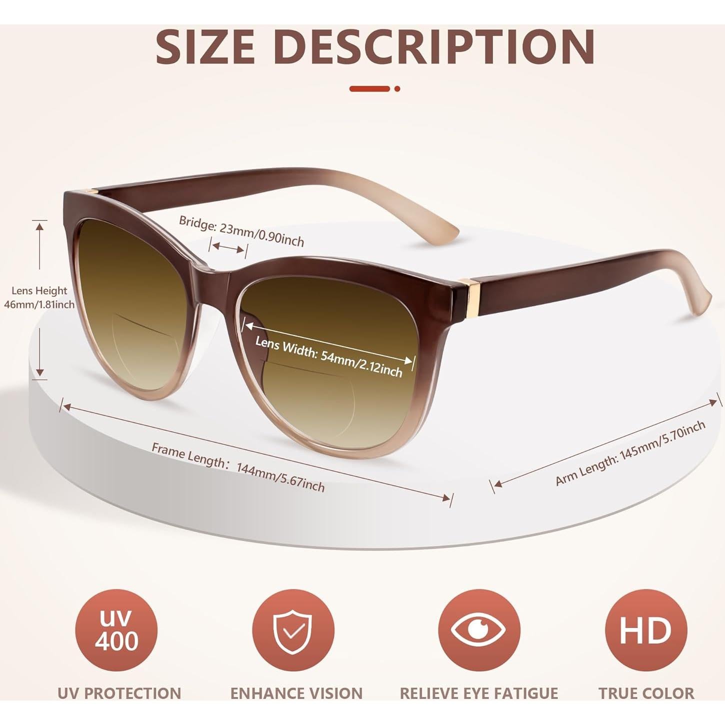 Gafas de Sol Bifocales EASY READ 2.25 UV400 Marrón