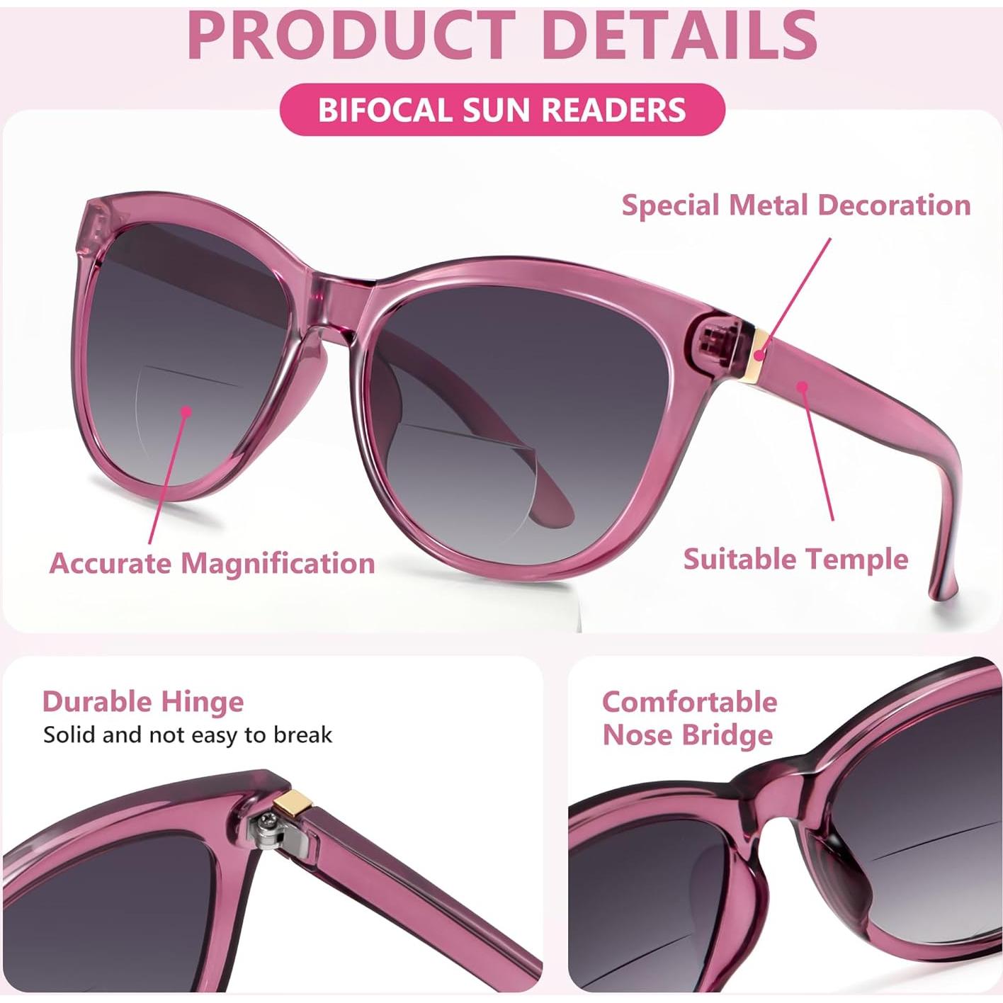 Gafas de Sol Bifocales EASY READ 2.0x UV400 Púrpura