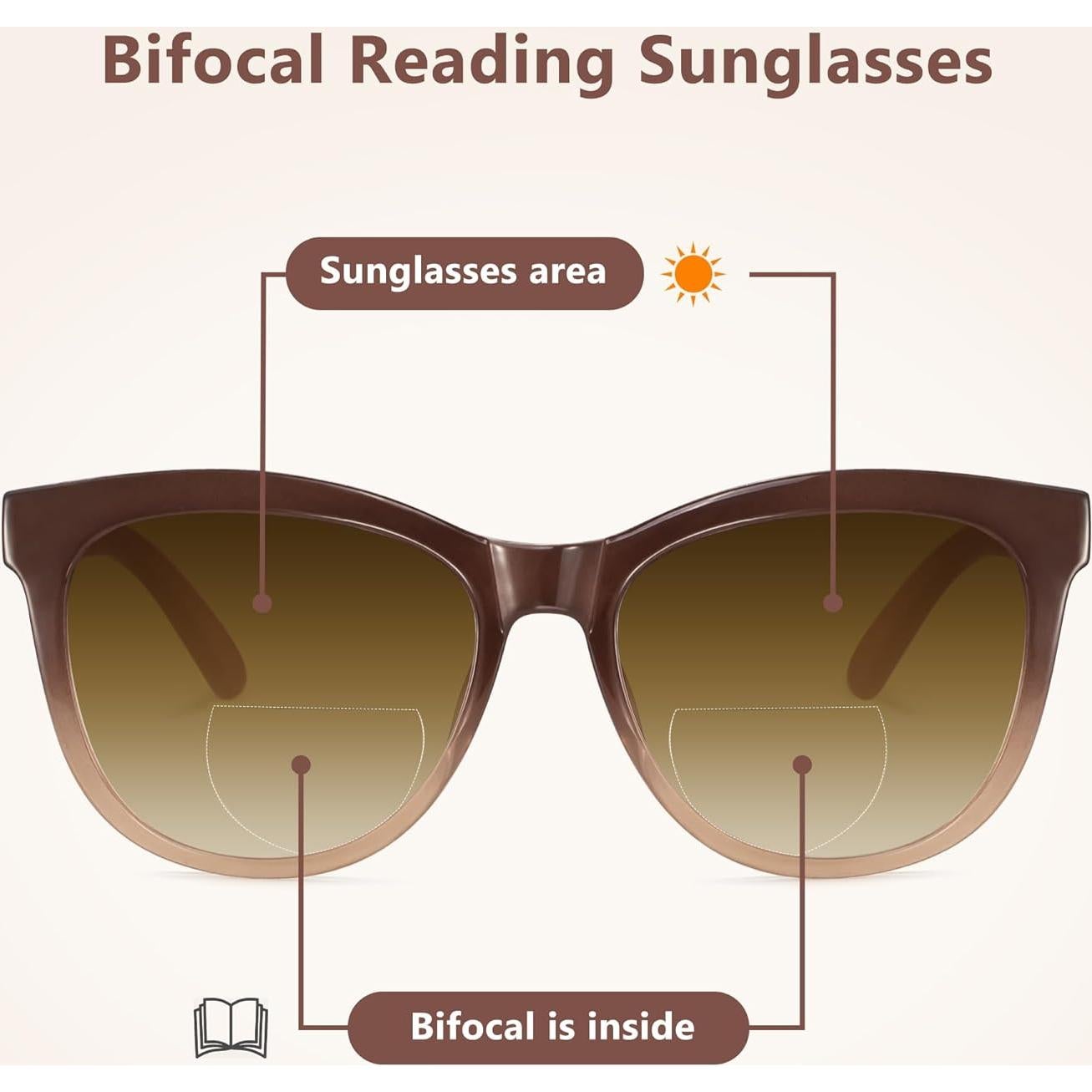 Gafas de Sol Bifocales EASY READ 3.00 UV400 Marrón