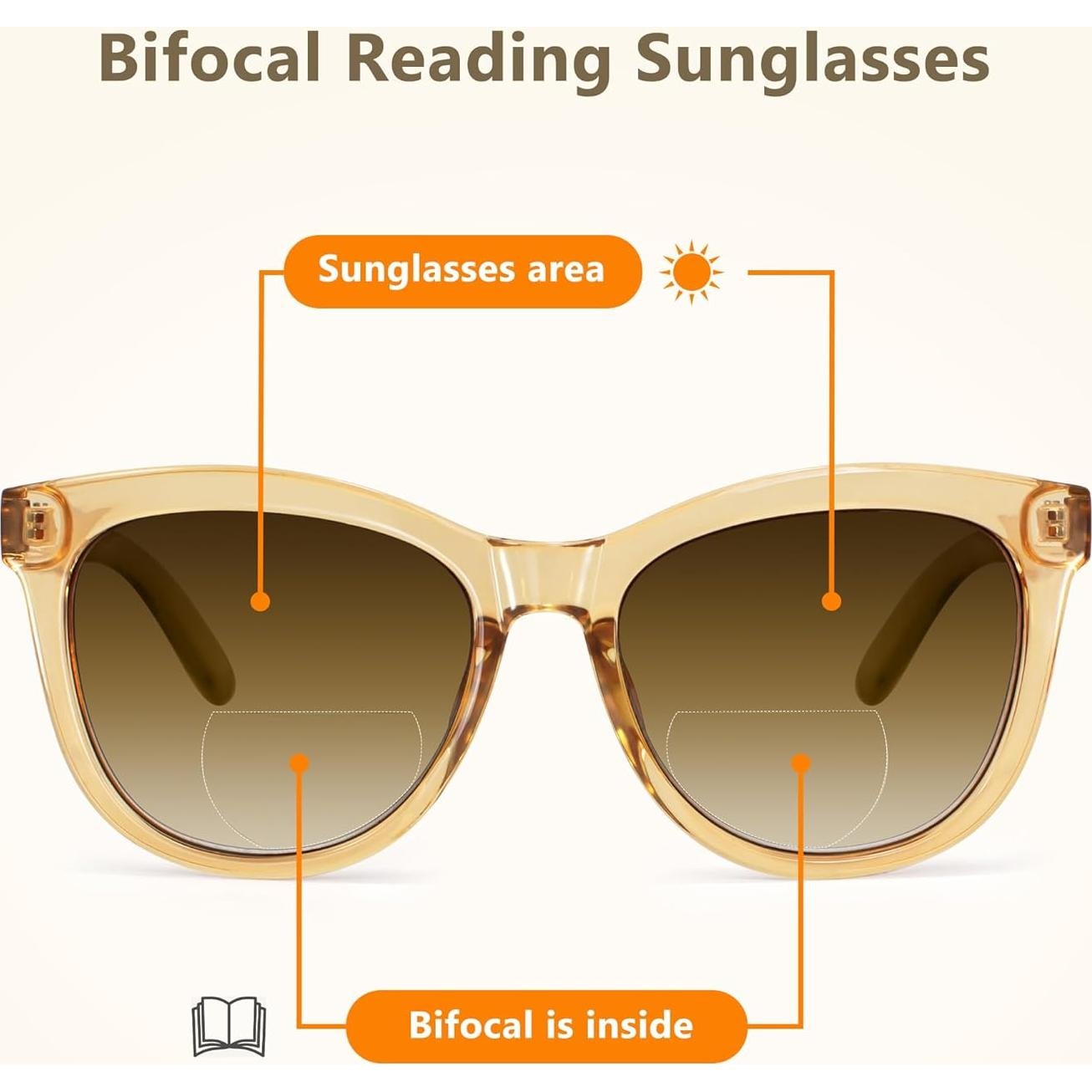 Gafas de Sol Bifocales EASY READ UV400 Amarillo 1.0x