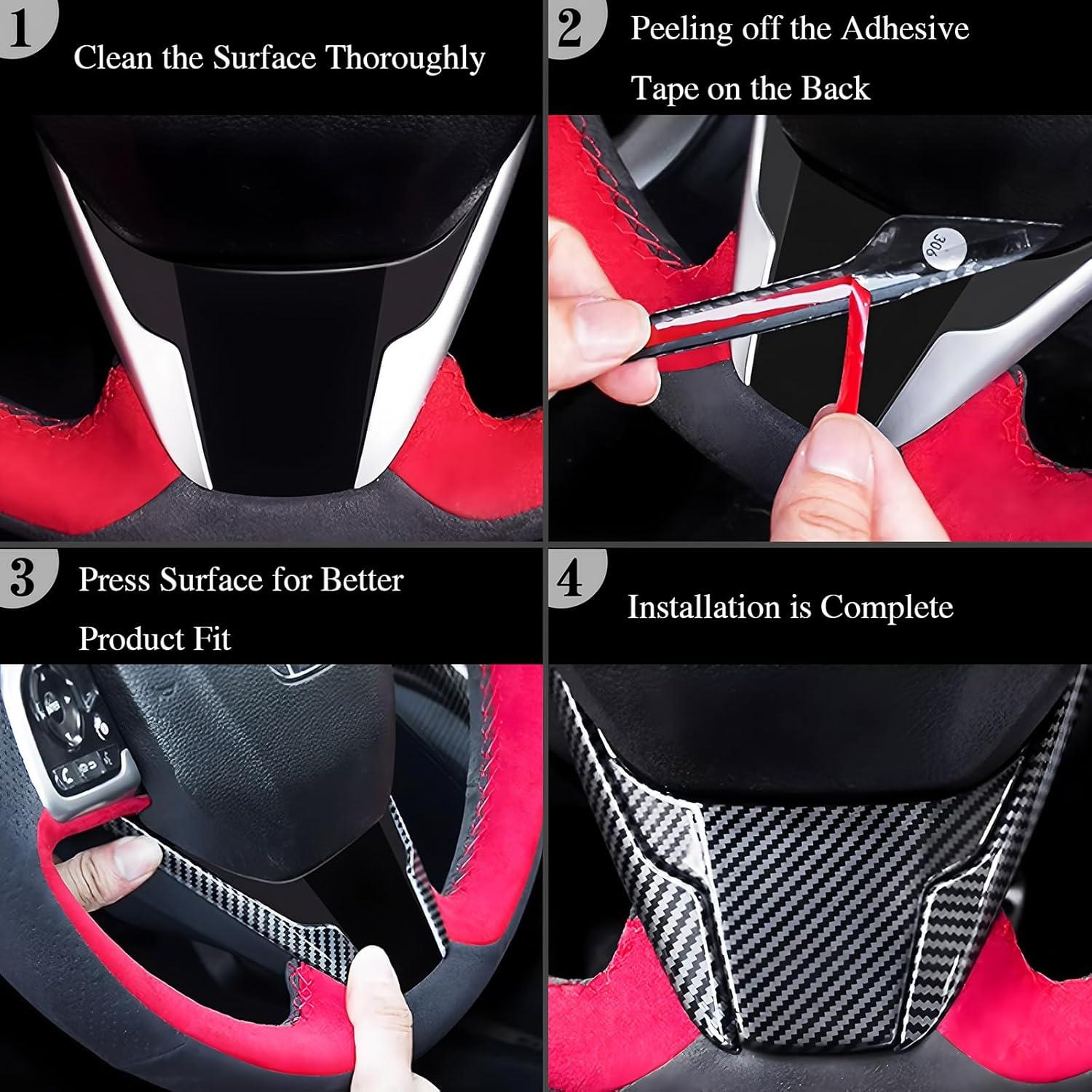 Cubierta de Botón de Control Volante JUIVEEL Fibra Carbono