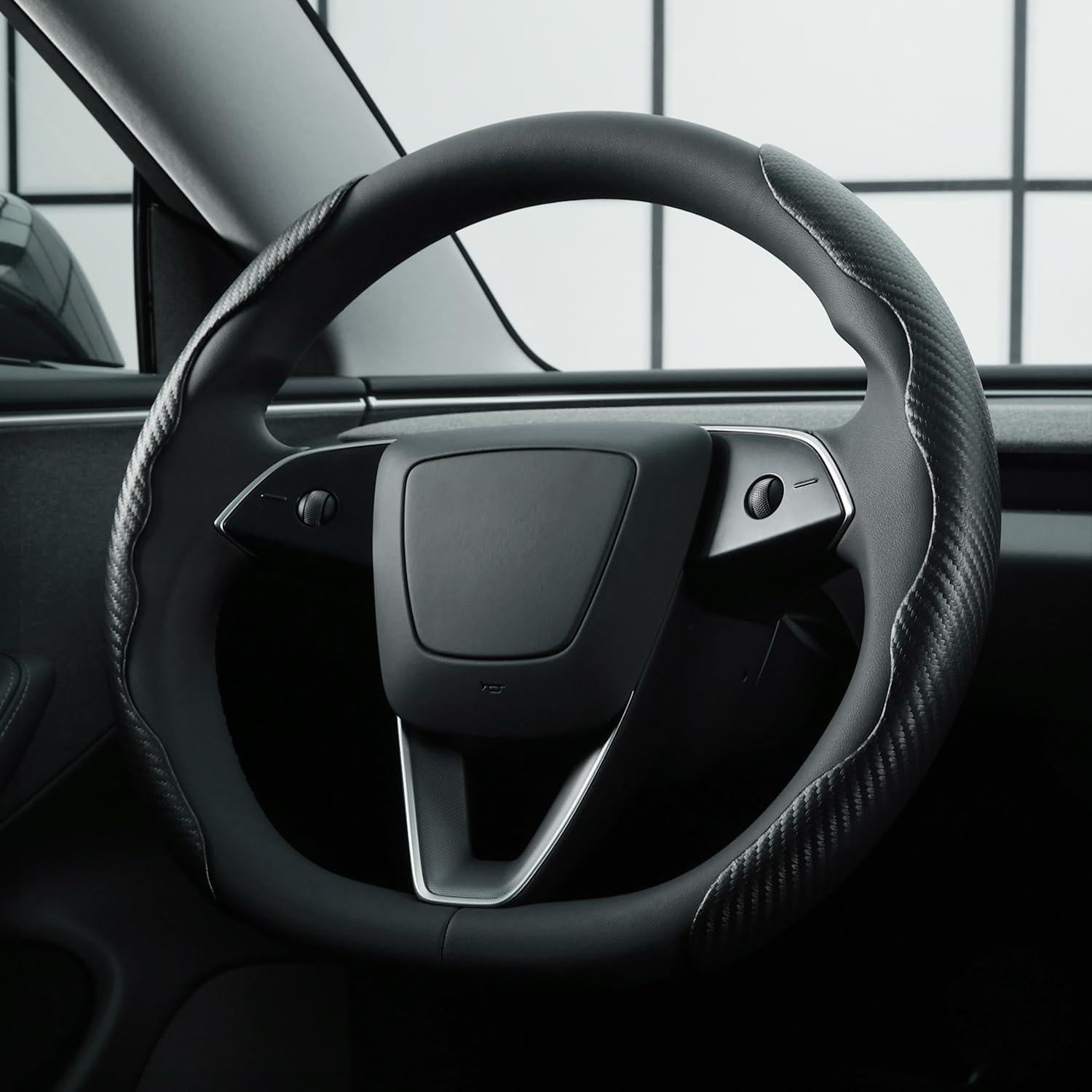 Funda de Volante Mewant 2 Pcs Fibra de Carbono Antideslizante