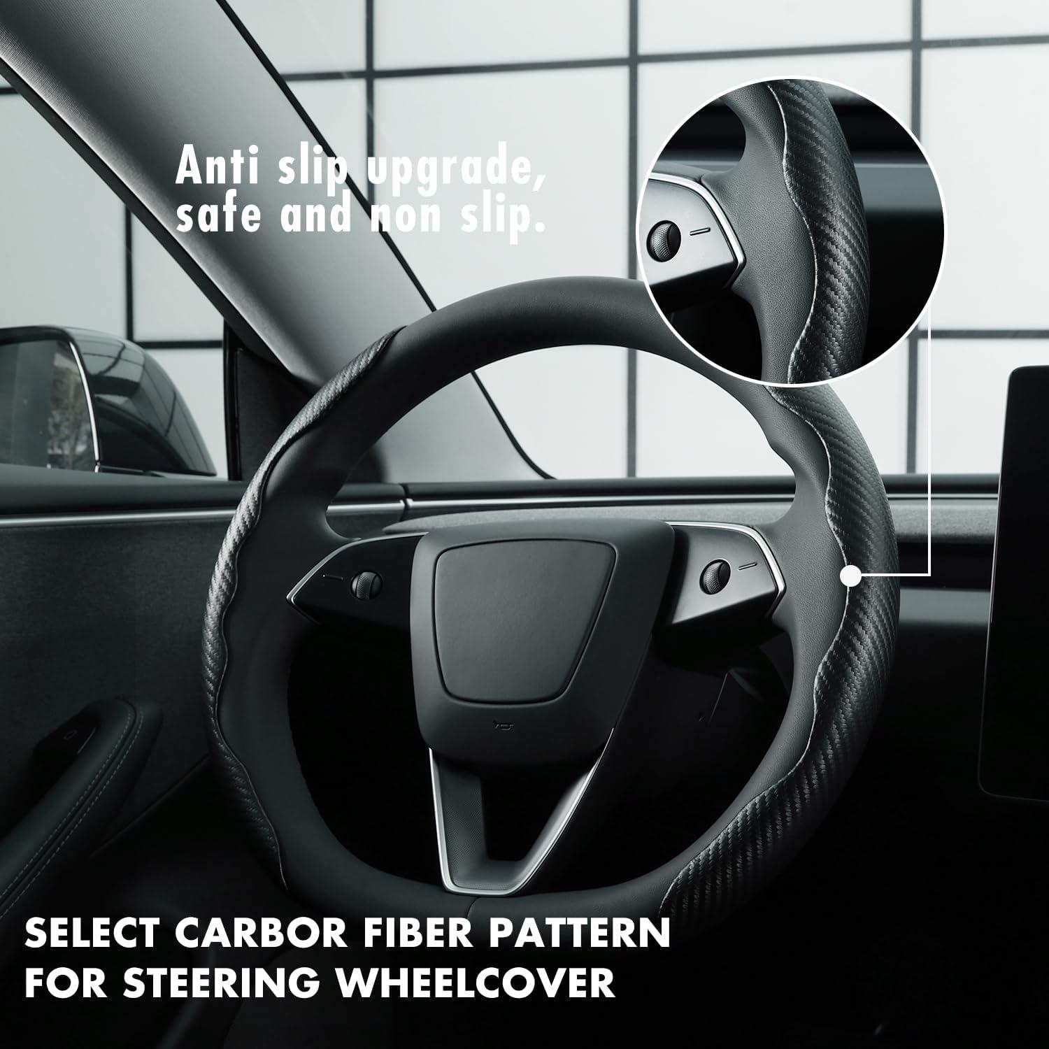 Funda de Volante Mewant 2 Pcs Fibra de Carbono Antideslizante