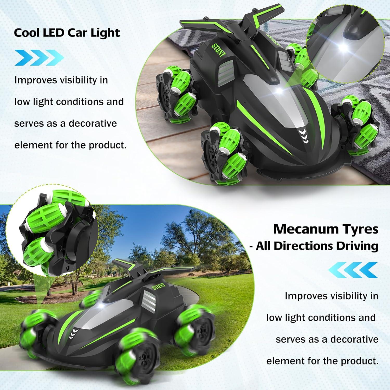 Coche Acrobático RC Eulogia Verde 4WD 360° Deriva