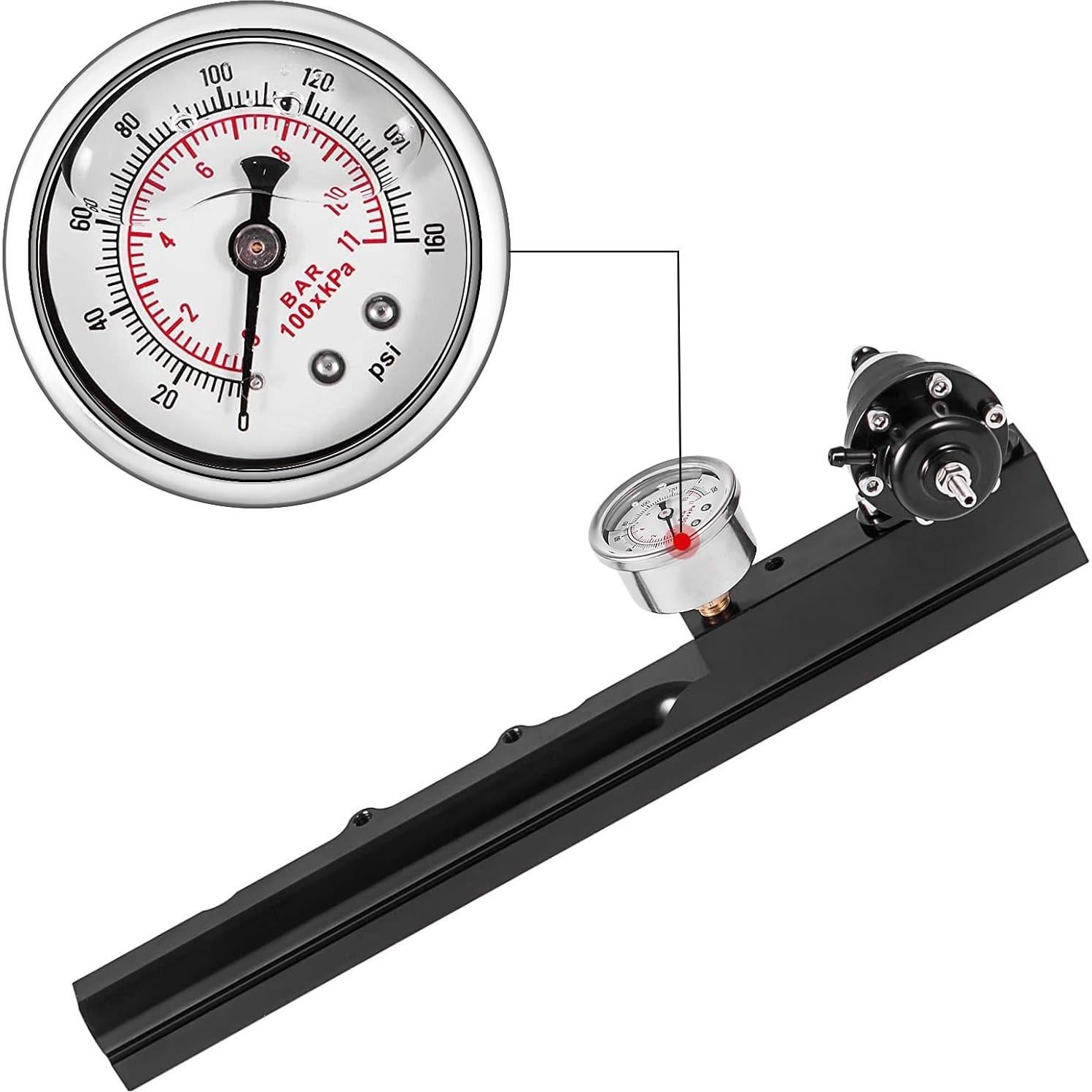 Kit de riel de combustible Endxedo B-Series con medidor