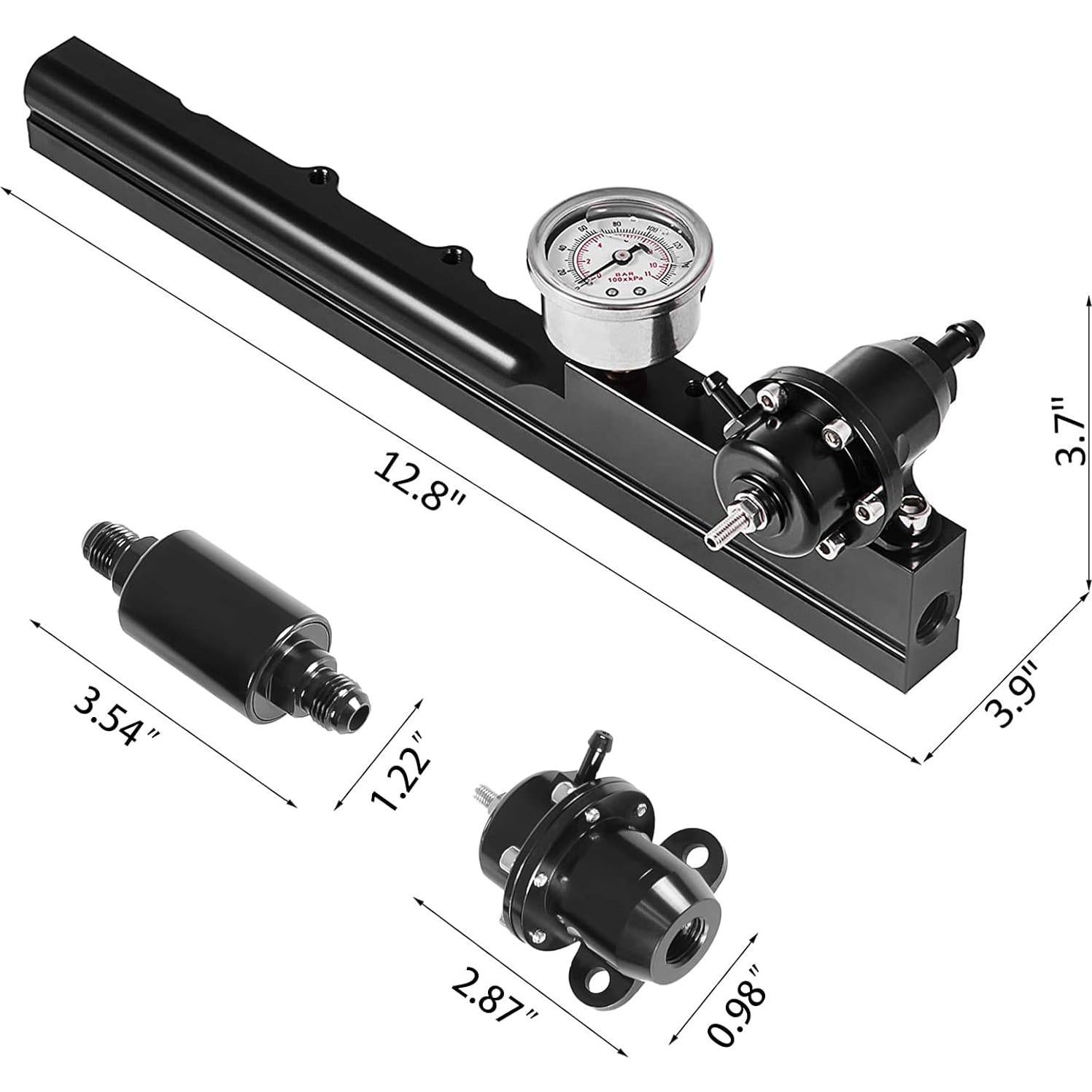 Kit de riel de combustible Endxedo B-Series con medidor