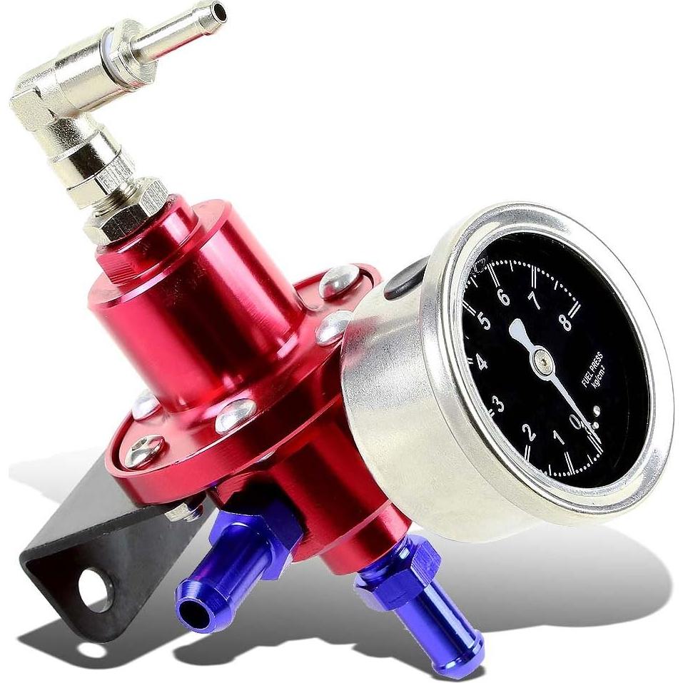 Kit Riel de Inyectores + Regulador de Presión Auto Dynasty Rojo