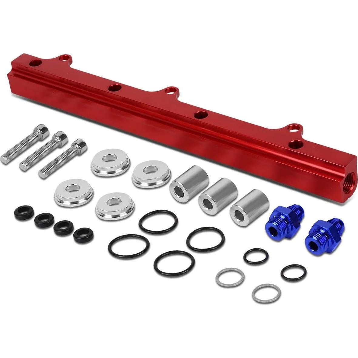 Kit Riel de Inyectores + Regulador de Presión Auto Dynasty Rojo