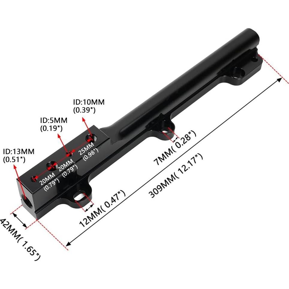 Kit de riel de combustible BARTOO D Series 1.27 cm aluminio