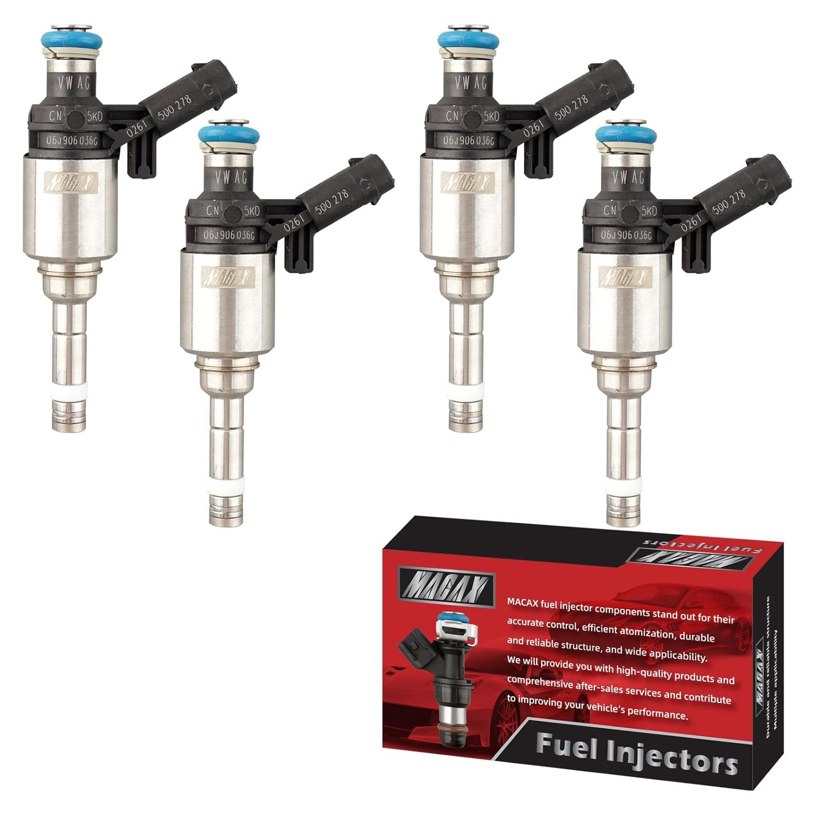 Juego de 4 Inyectores de Combustible MACAX FJ1057 para VW/Audi