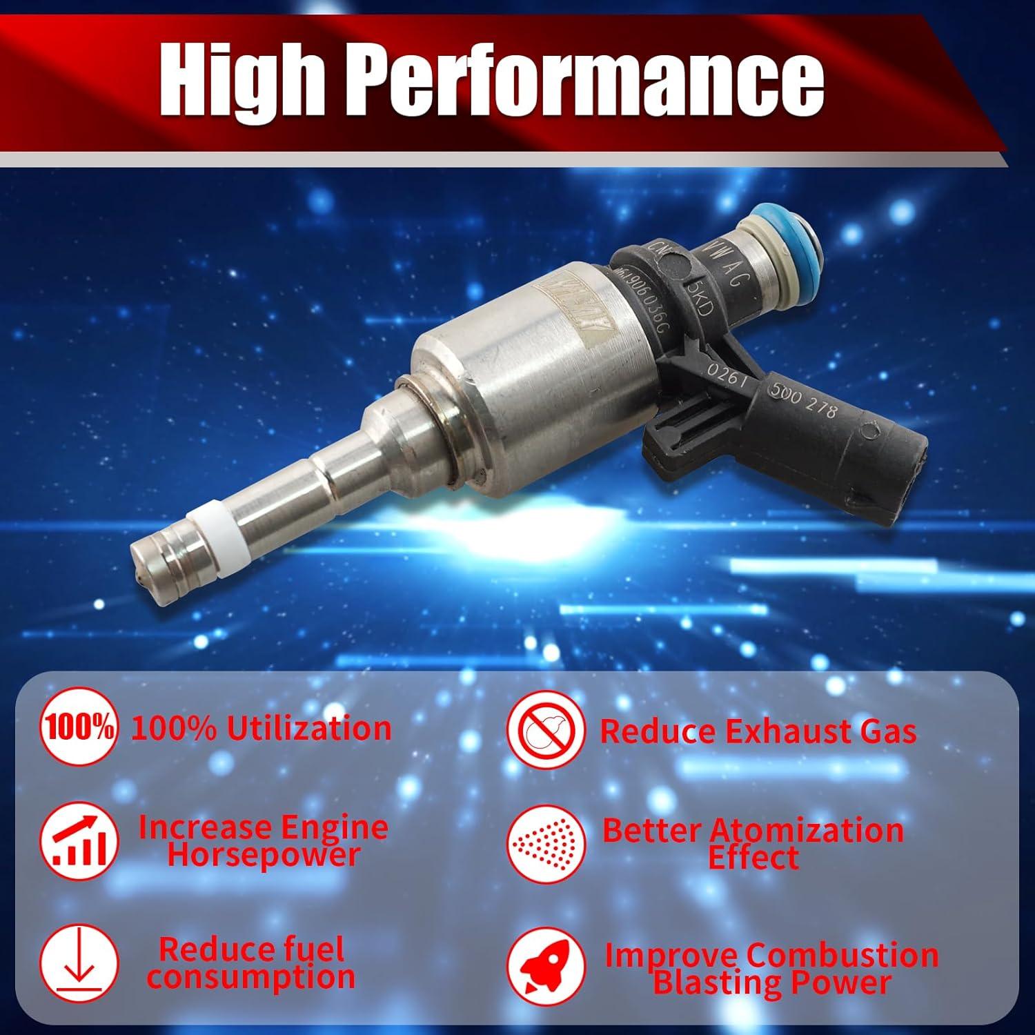 Juego de 4 Inyectores de Combustible MACAX FJ1057 para VW/Audi