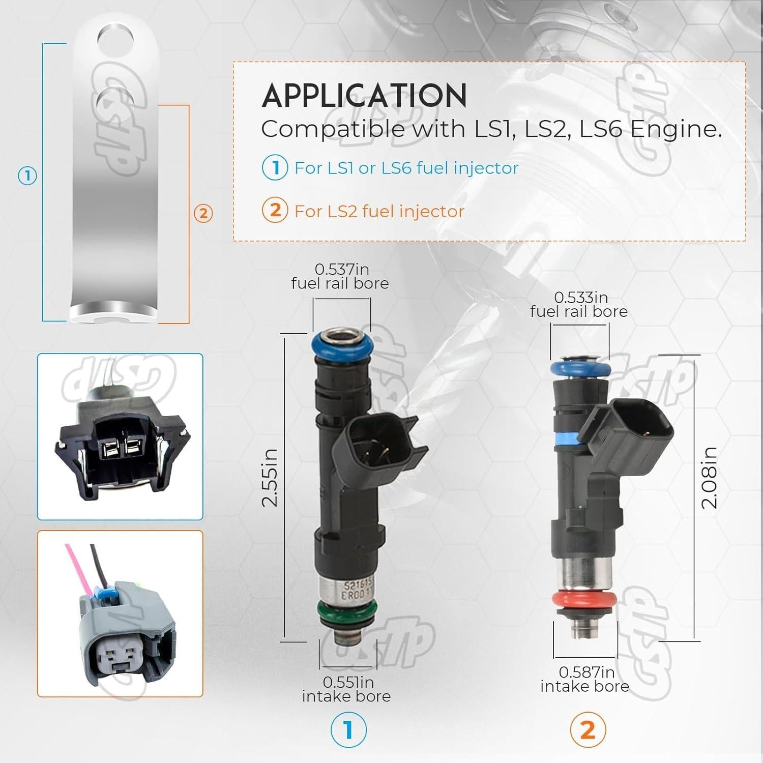 Soportes de riel de combustible GSTP para LS1 LS2 LS6 - Aluminio