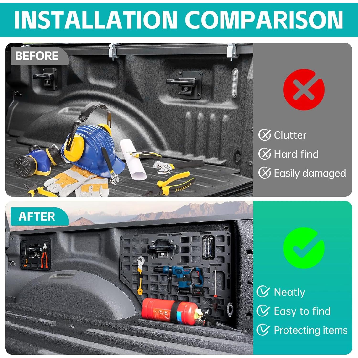 Panel Molle para Cama Lateral Ford F150 2015-2023 OUSUWO