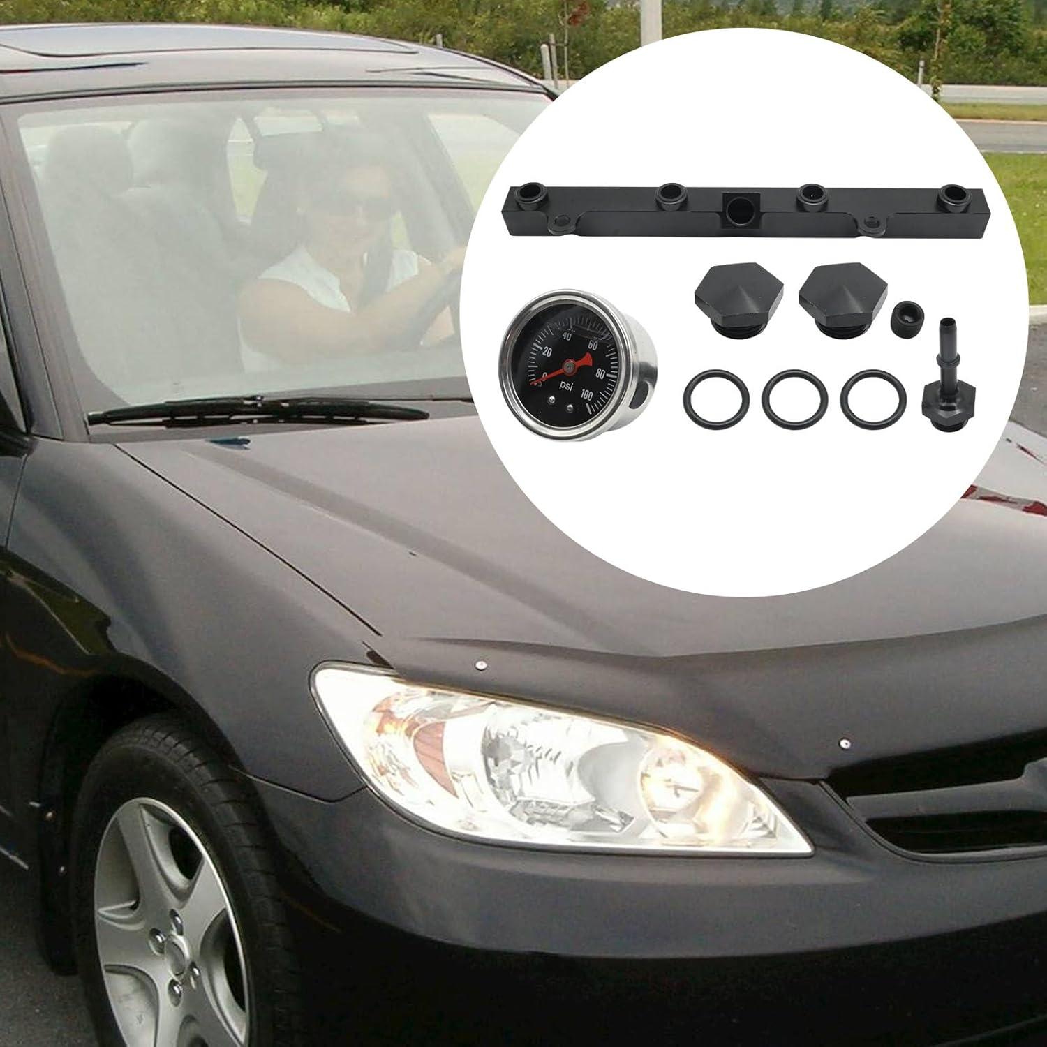 Kit de riel de combustible con medidor de aceite Saihisday para Honda Civic SI y Acura RSX