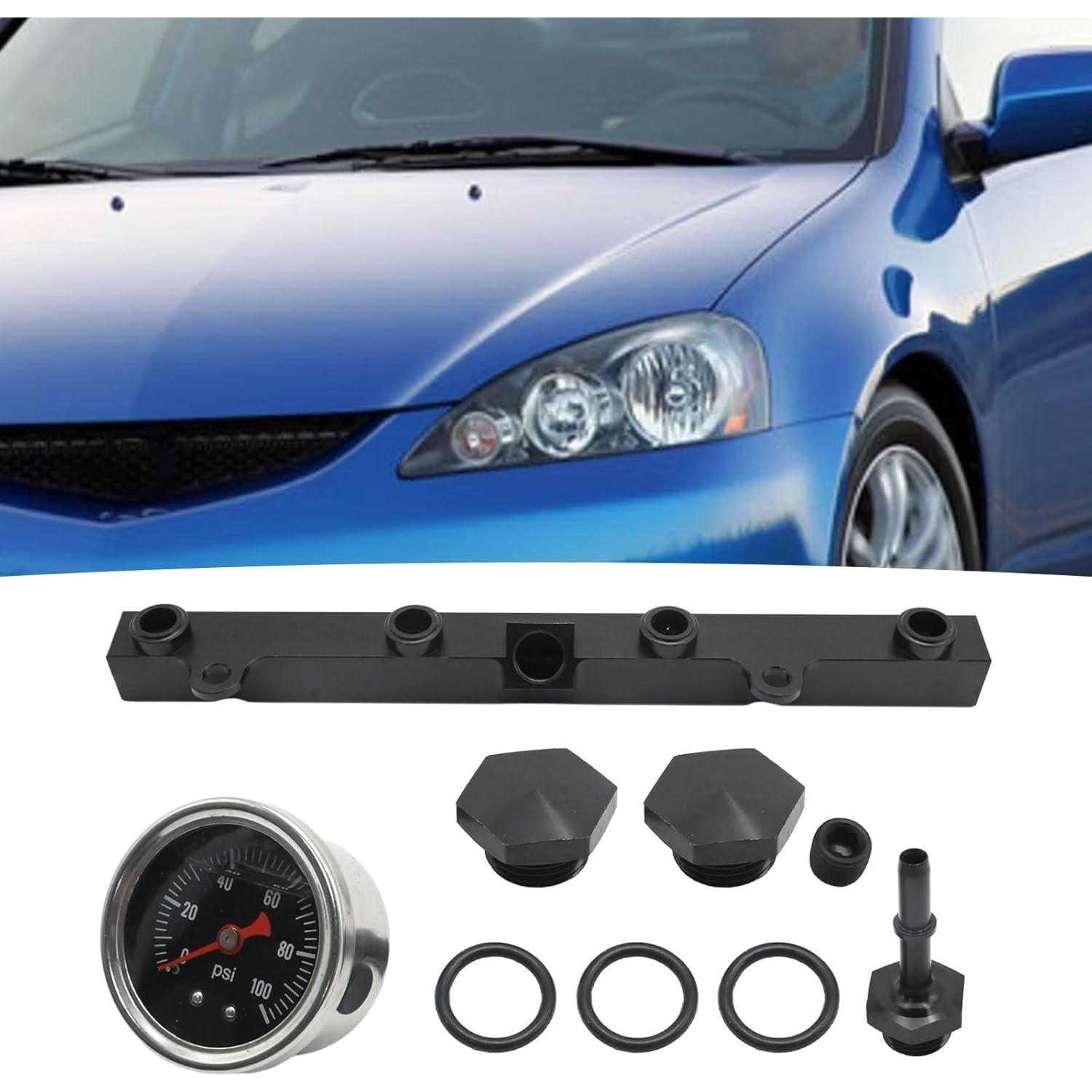 Kit de riel de combustible con medidor de aceite Saihisday para Honda Civic SI y Acura RSX