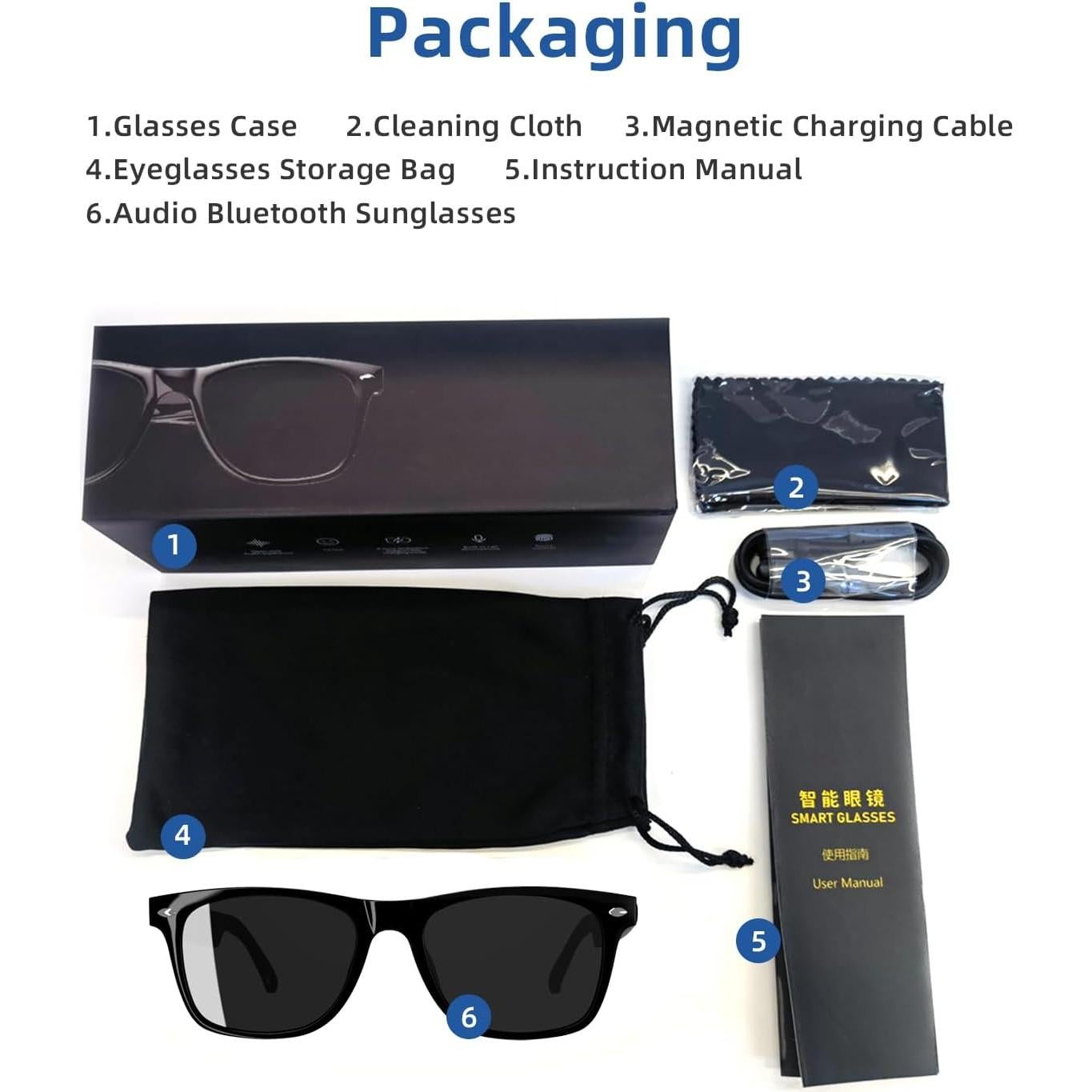 Gafas Inteligentes Tulbeys E13 Bluetooth UV400 Impermeables