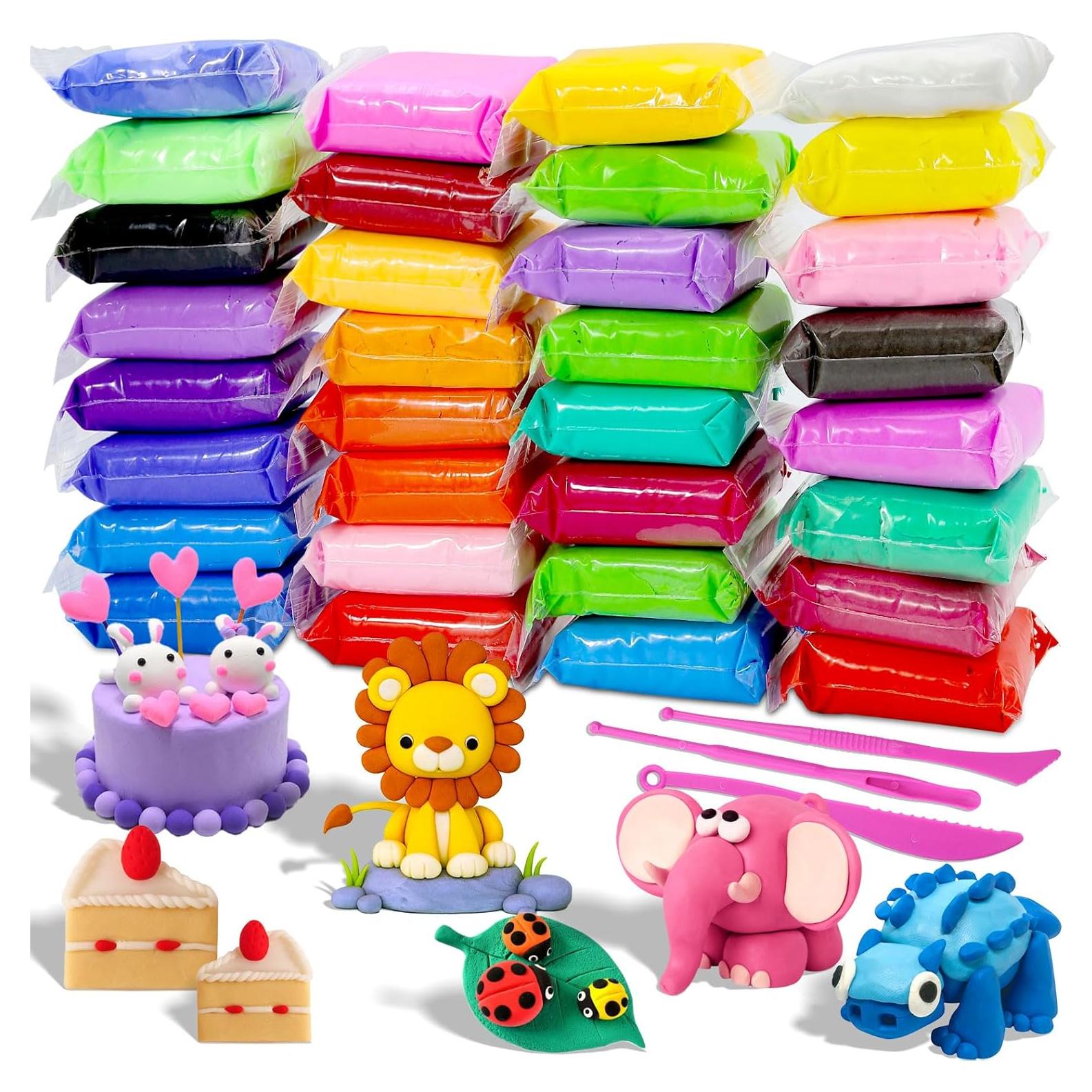 Kit de Arcilla Secada al Aire MuseLuxe 32 Colores y Herramientas