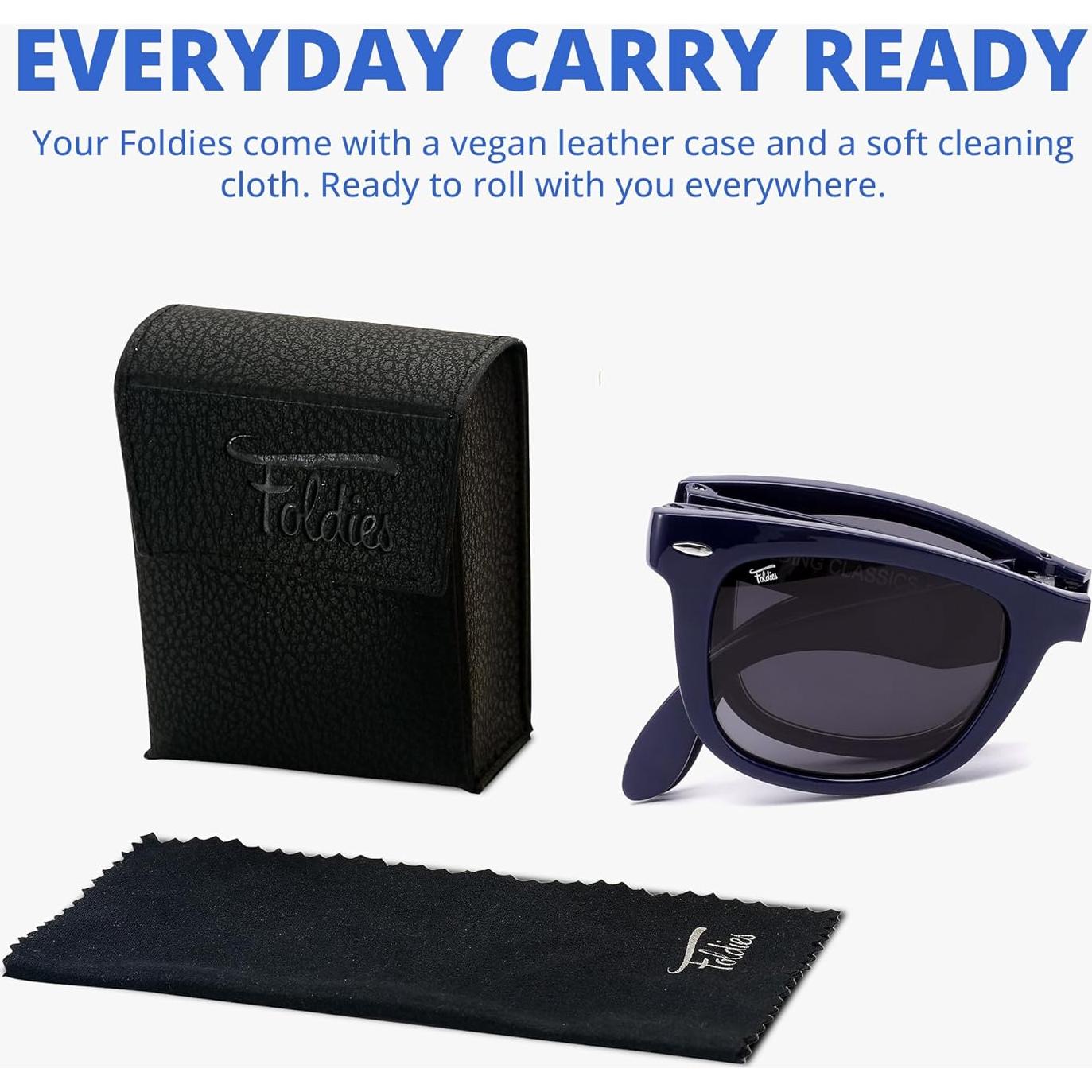 Gafas de sol plegables HepTEK UV400 con estuche de cuero