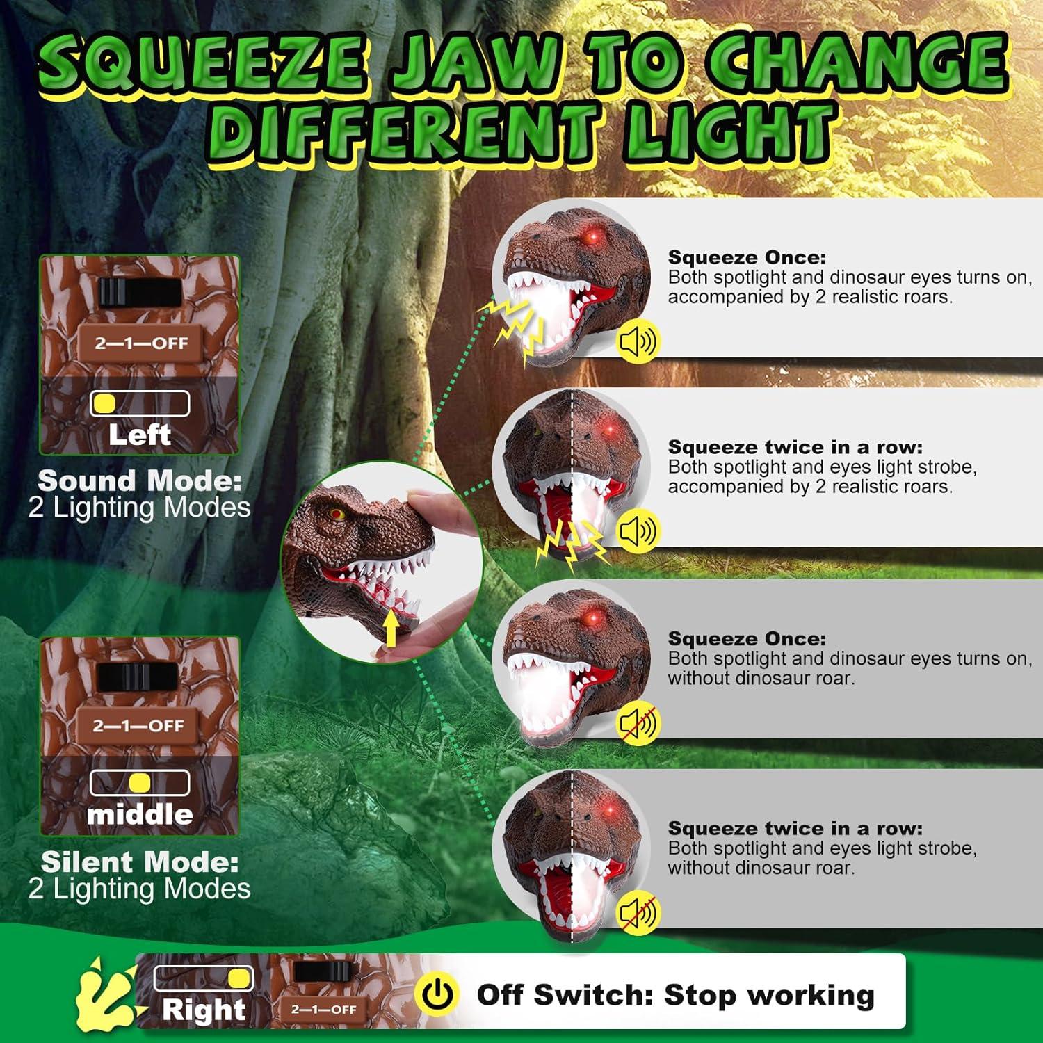 Linterna Frontal Dinosaurio Nitigo 2 Piezas LED Recargable