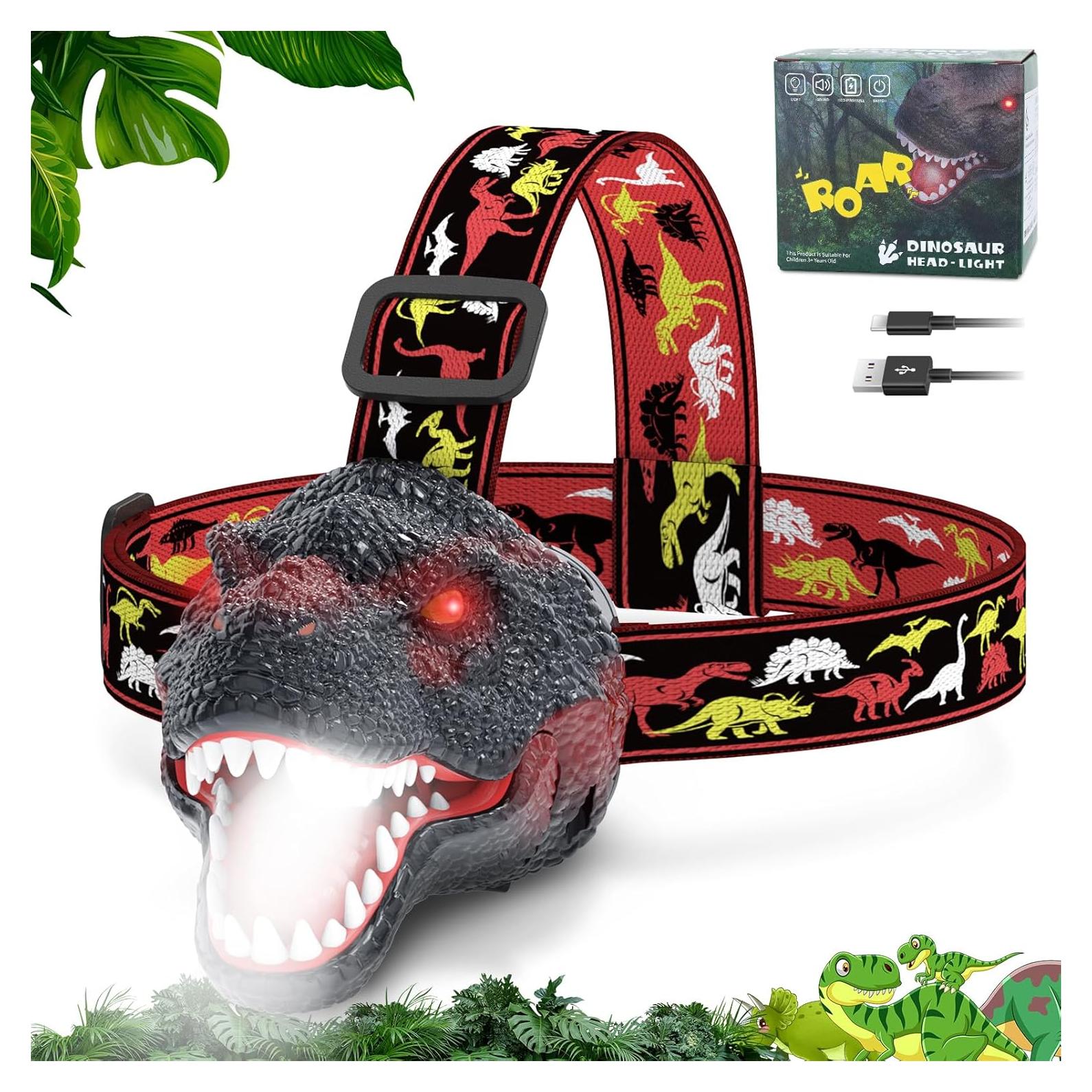 Linterna Frontal Dinosaurio Nitigo T-Rex Recargable LED