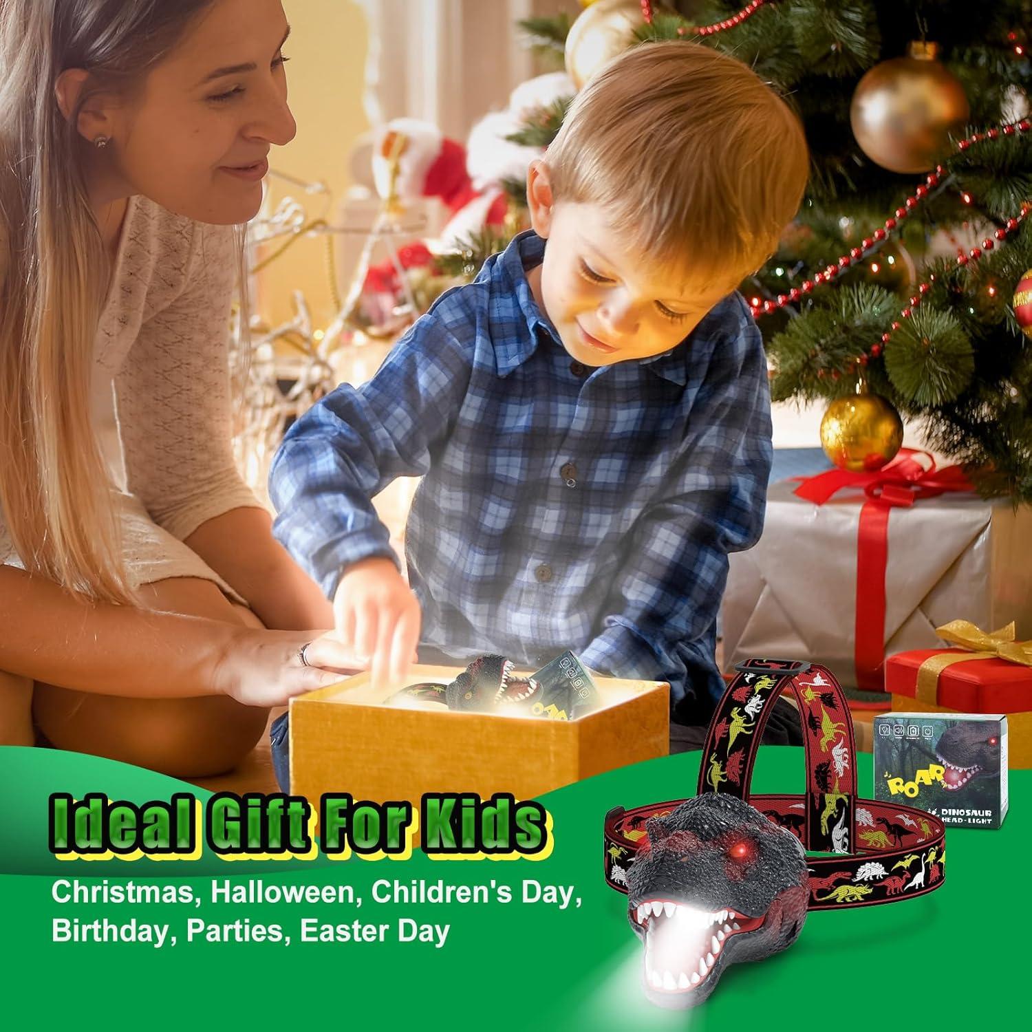 Linterna Frontal Dinosaurio Nitigo T-Rex Recargable LED