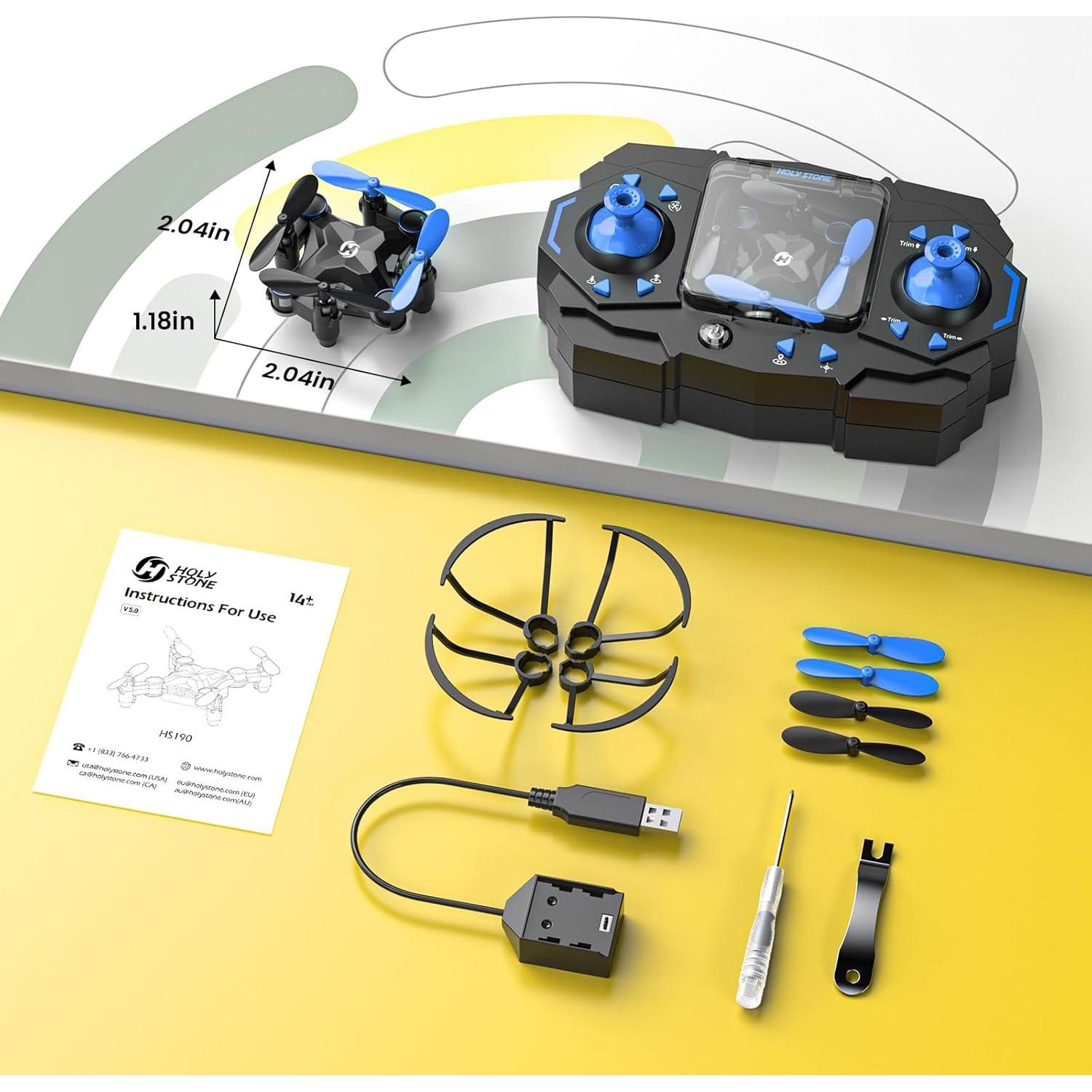 Dron Mini Holy Stone HS190 Plegable para Niños Azul