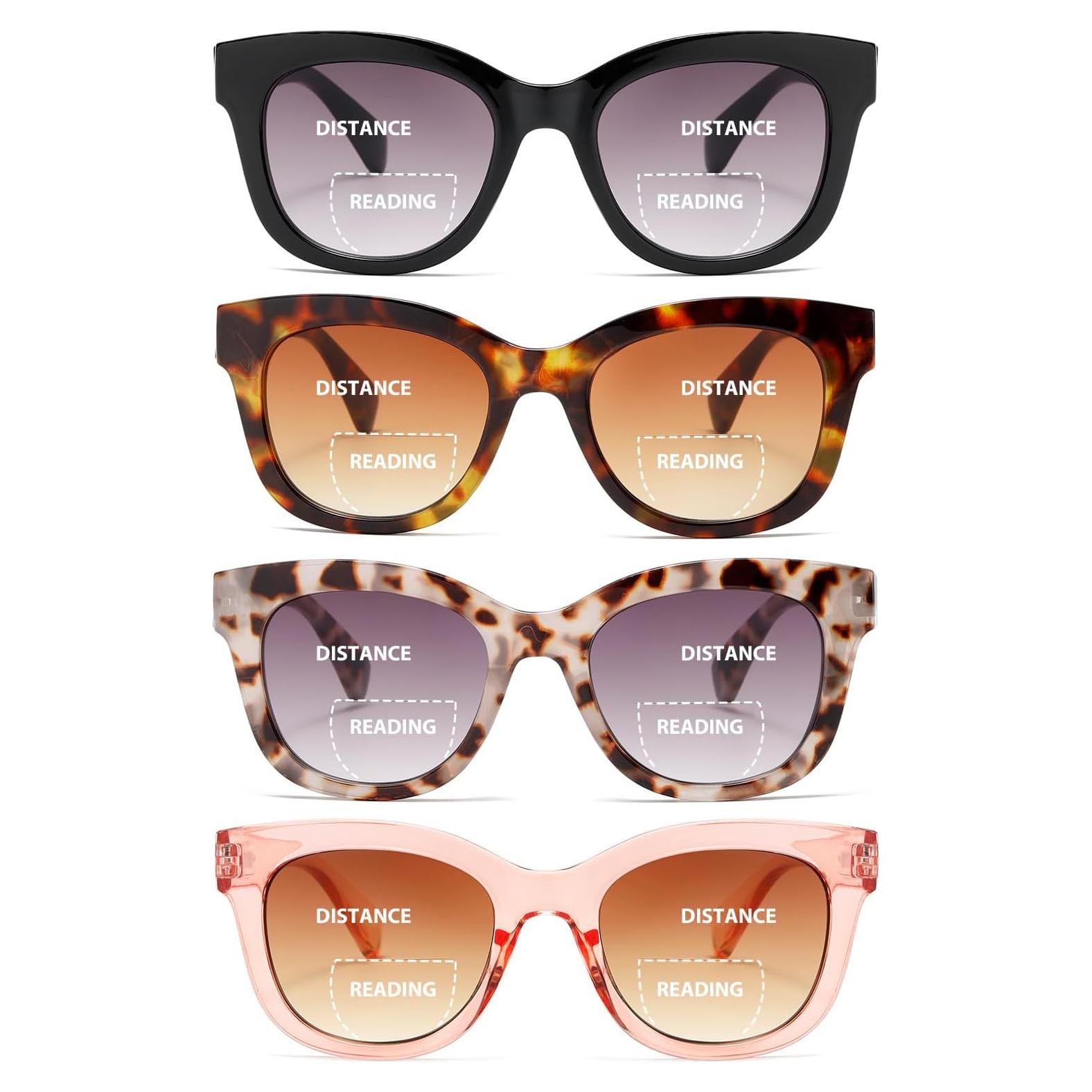 Gafas de Sol Bifocales RLOZRN 4 Pares UV400 Estilo Gato