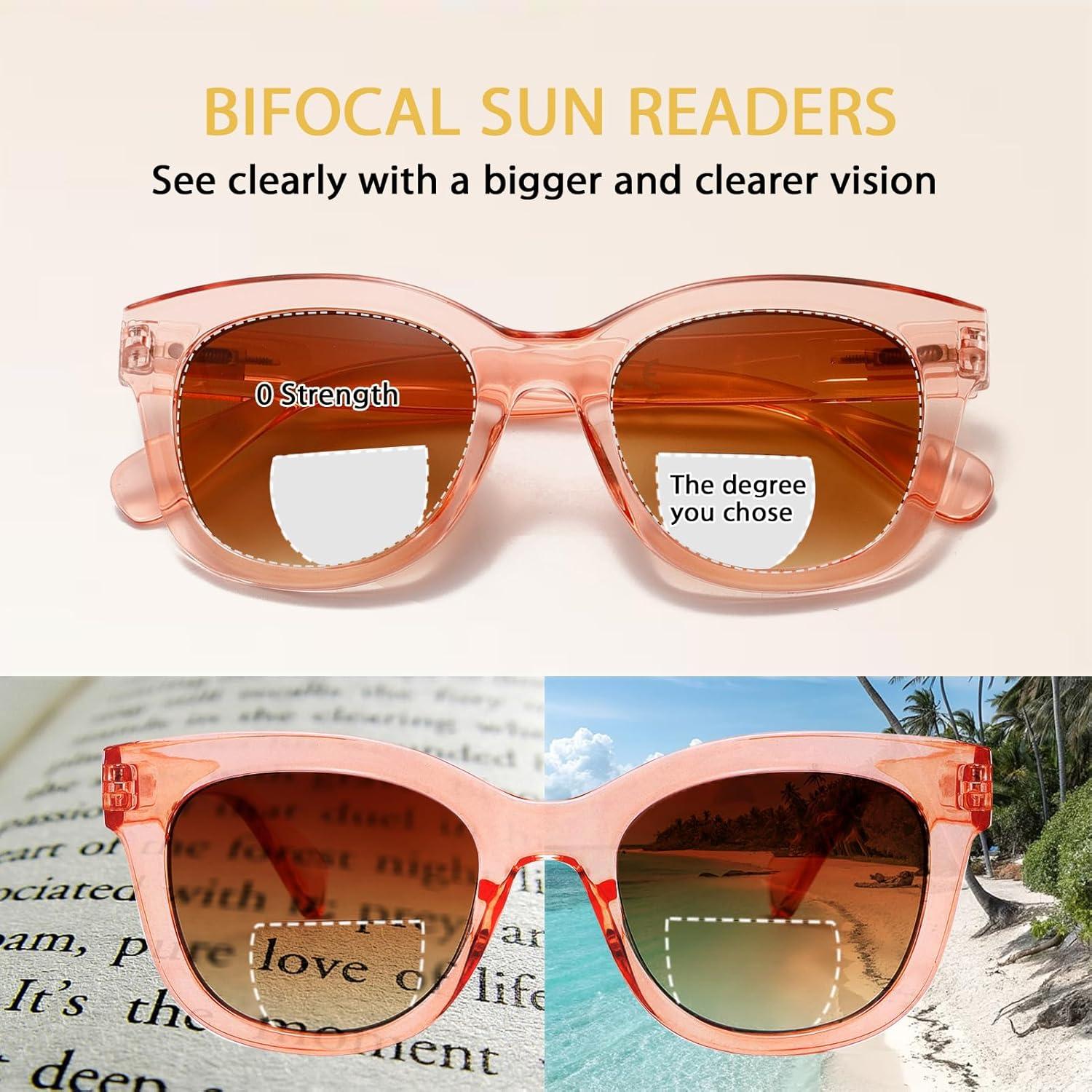 Gafas de sol bifocales RLOZRN 4 pares UV400 estilo gato