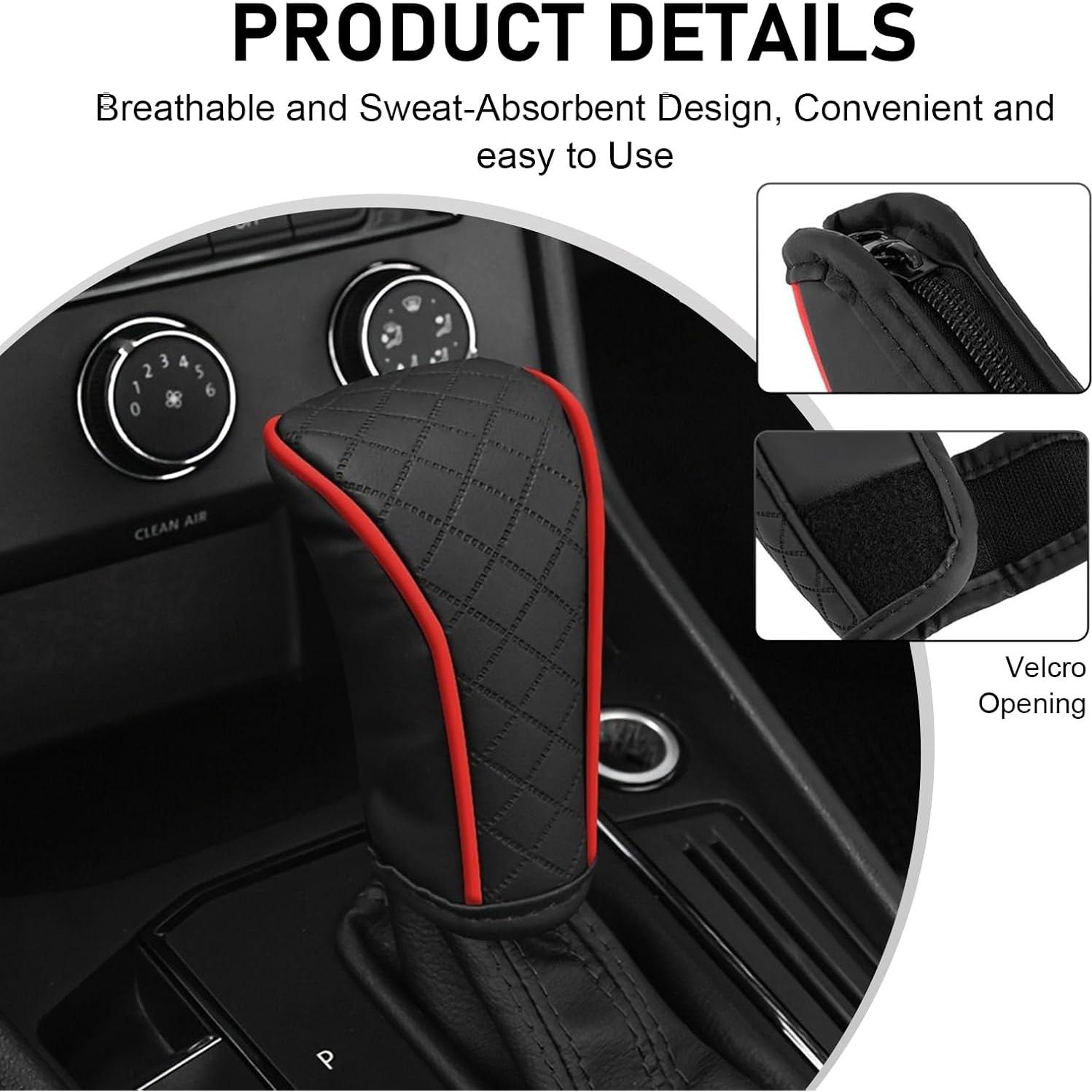 Cubierta de Palanca de Cambios Shakas Rojo PU Antideslizante