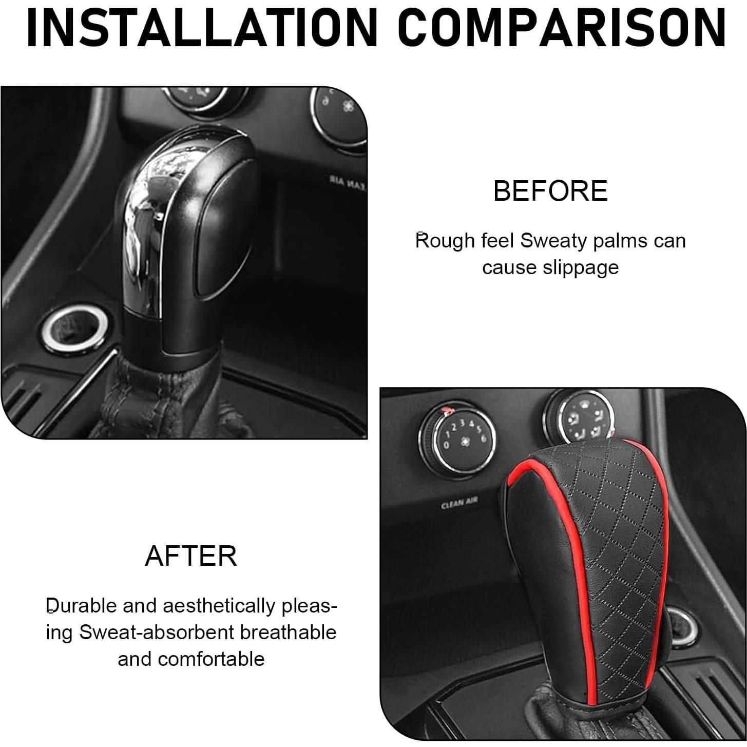 Cubierta de Palanca de Cambios Shakas Rojo PU Antideslizante