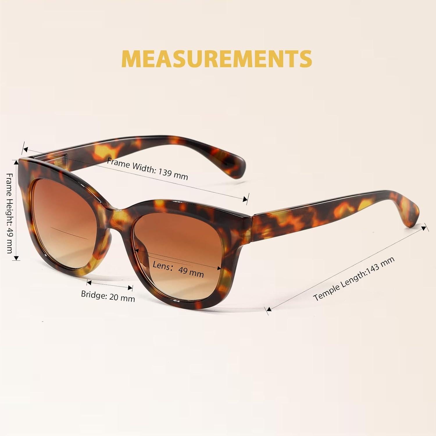 Gafas de sol bifocales RLOZRN 4 pares UV400 estilo gato