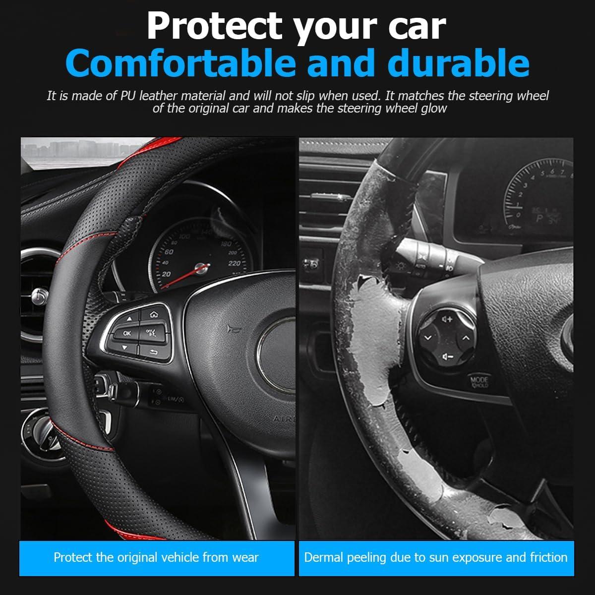 Funda de Volante BESULEN de Cuero PU Antideslizante 38 cm