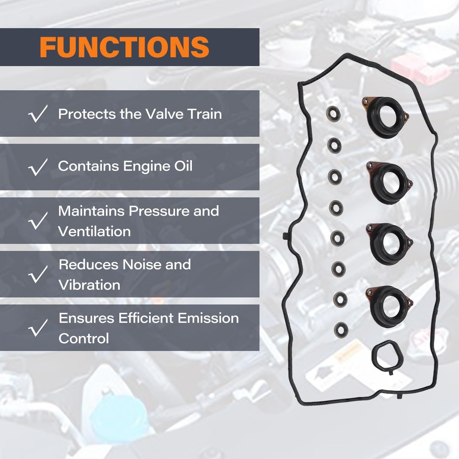 Juego de Junta de Tapa de Válvula FEISOO para Honda Accord 2013-2017