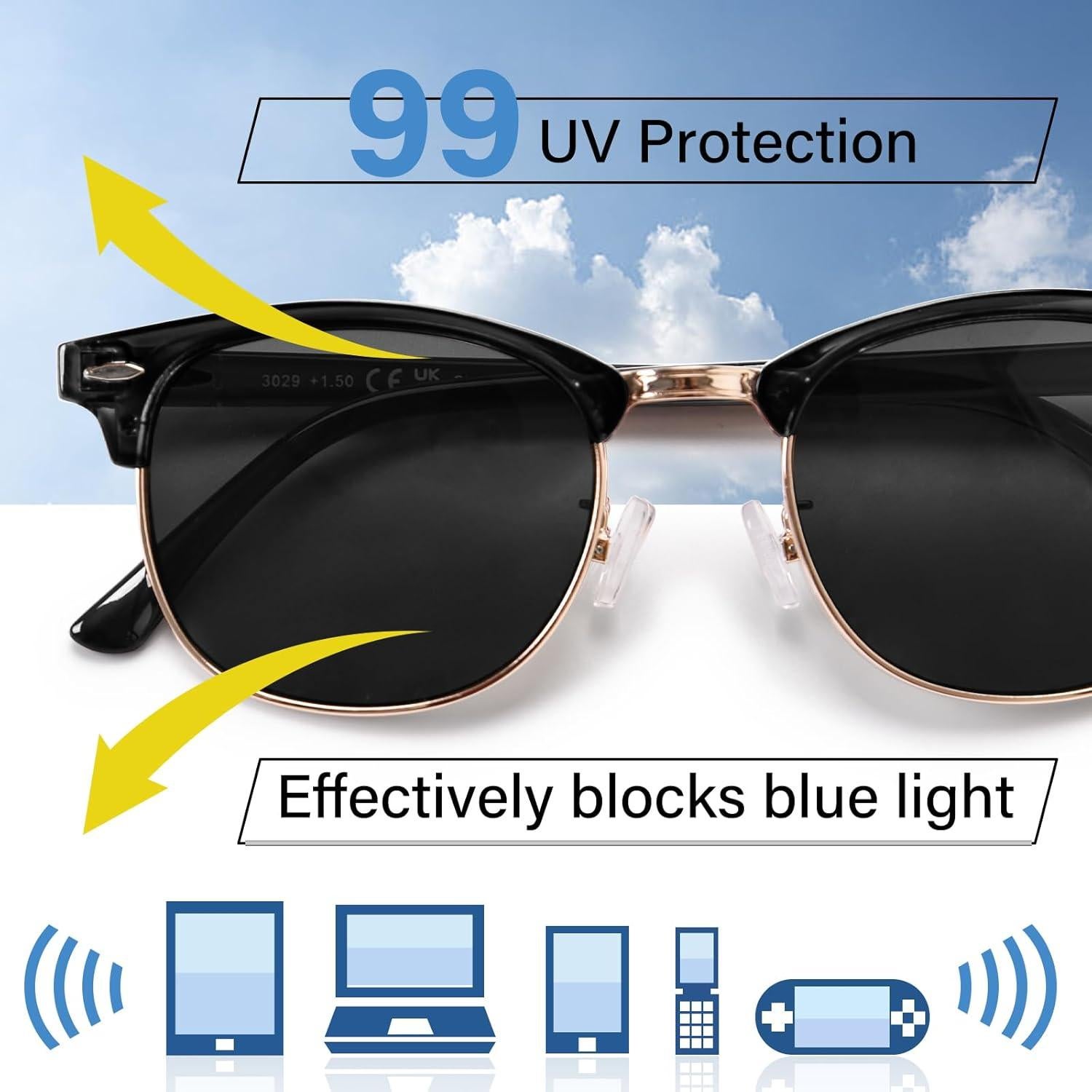 Gafas de lectura progresivas OPTOFENDY UV400 medio marco