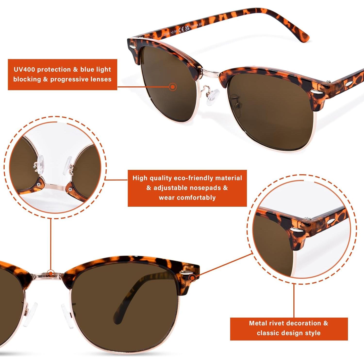 Gafas de lectura progresivas OPTOFENDY medio marco UV400