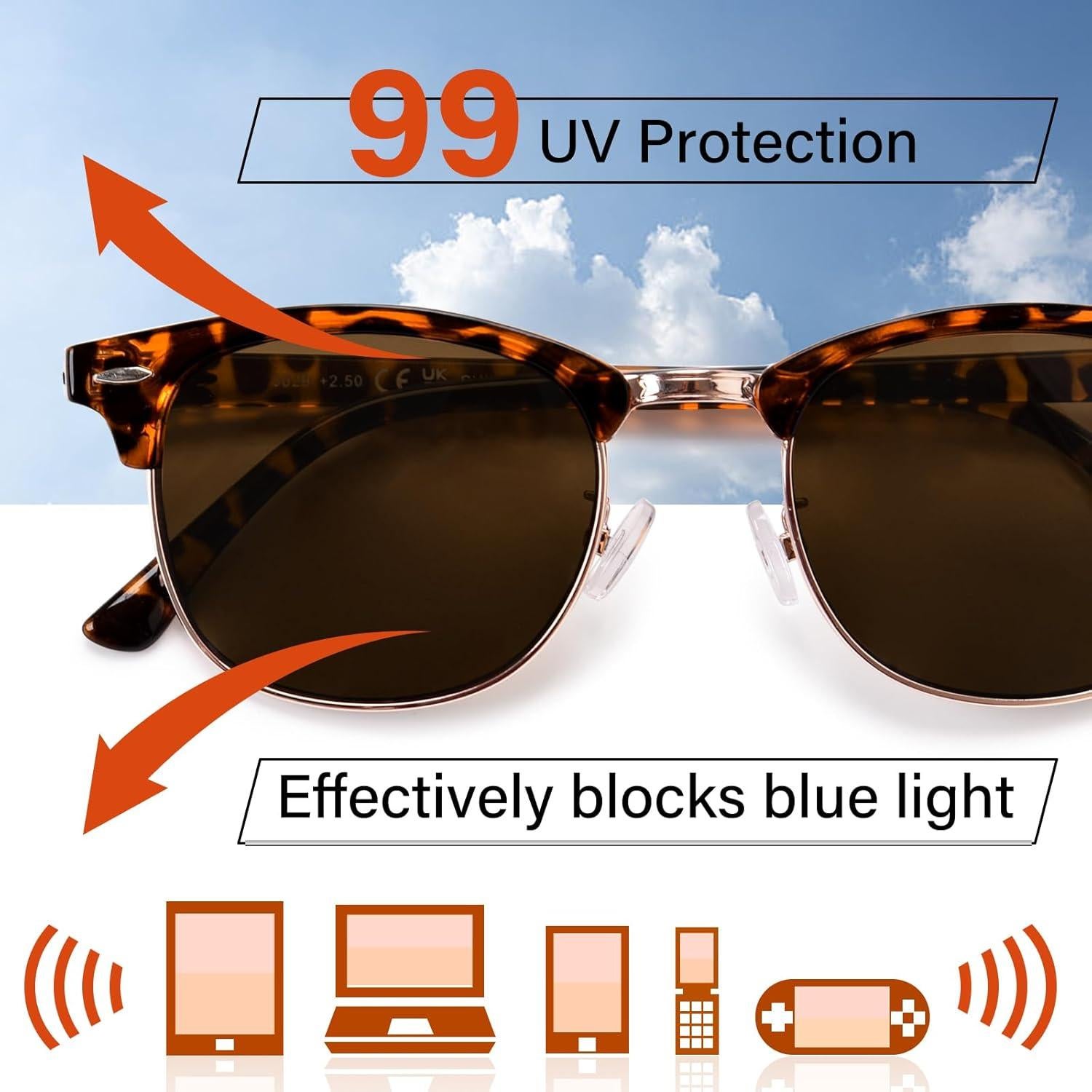 Gafas de sol progresivas OPTOFENDY medio marco UV400