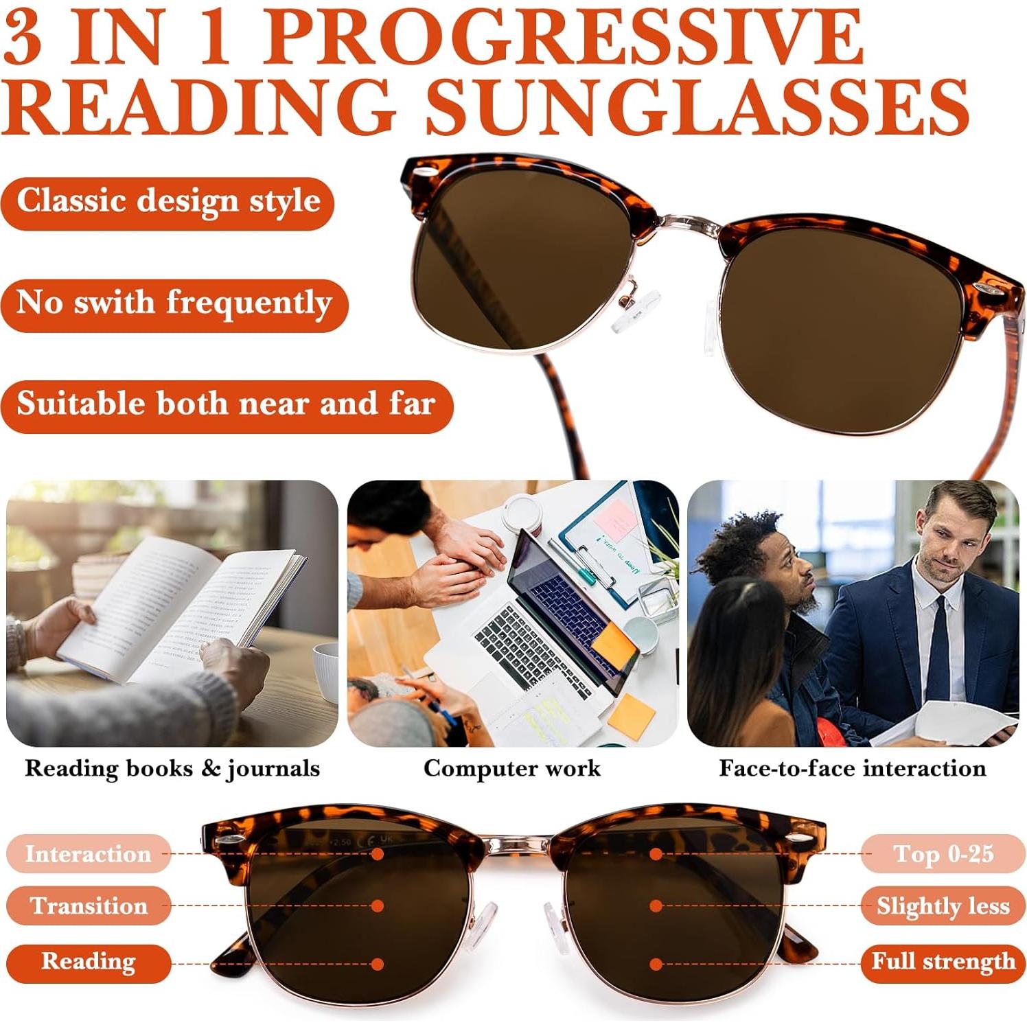 Gafas de sol progresivas OPTOFENDY medio marco UV400