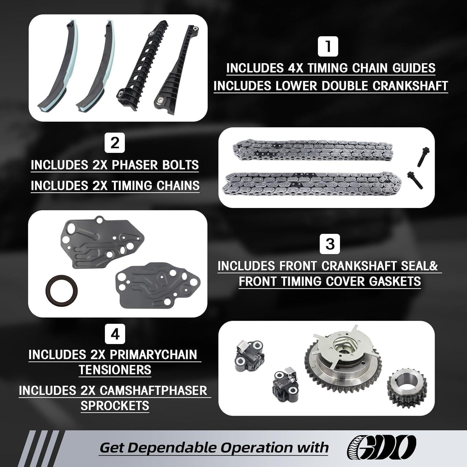 Kit de Cadena de Tiempo GDO 5.4L 3V para Ford y Lincoln