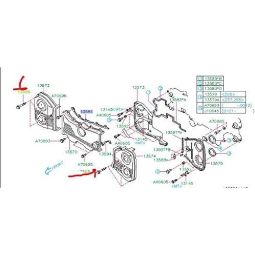 Kit de Tornillos de Cubierta de Correa de Tiempo Subaru